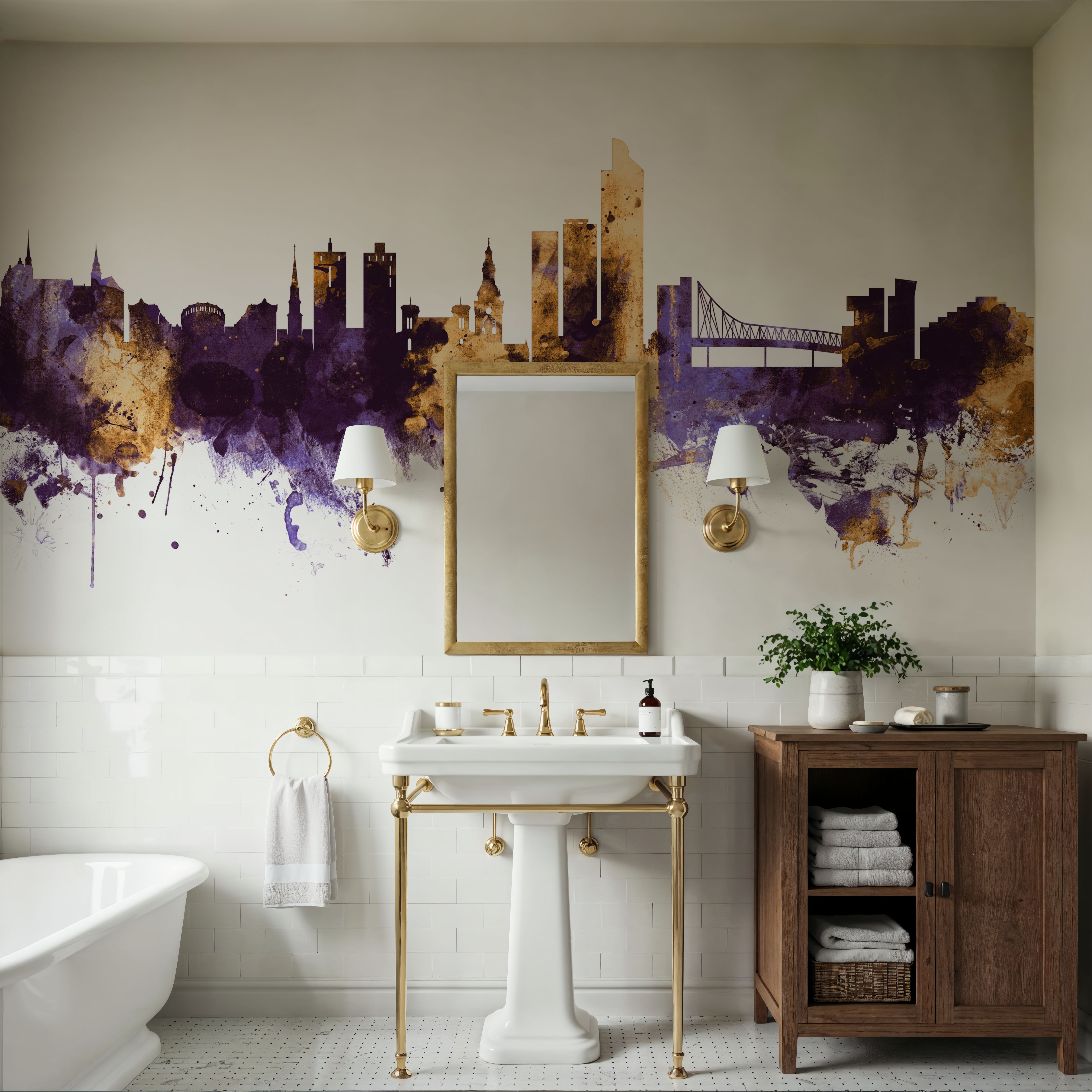 Oslo Skyline Purple & Gold