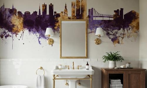 Oslo Skyline Purple & Gold