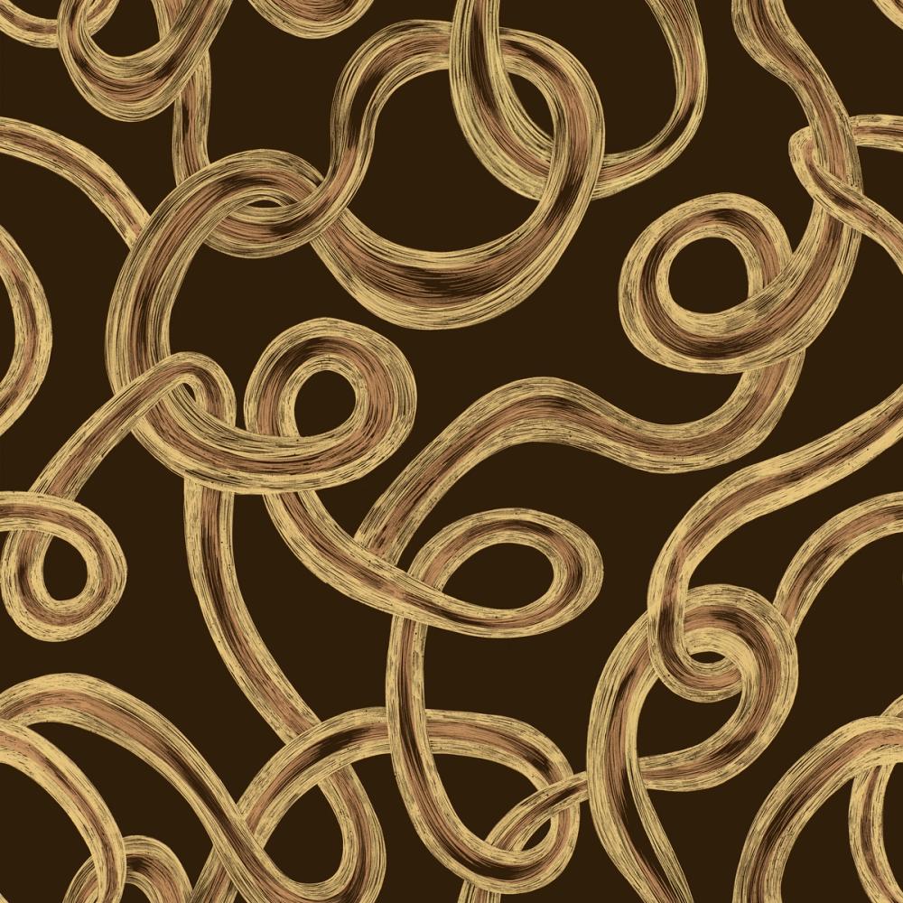 Swirl, Yellow on Brown
