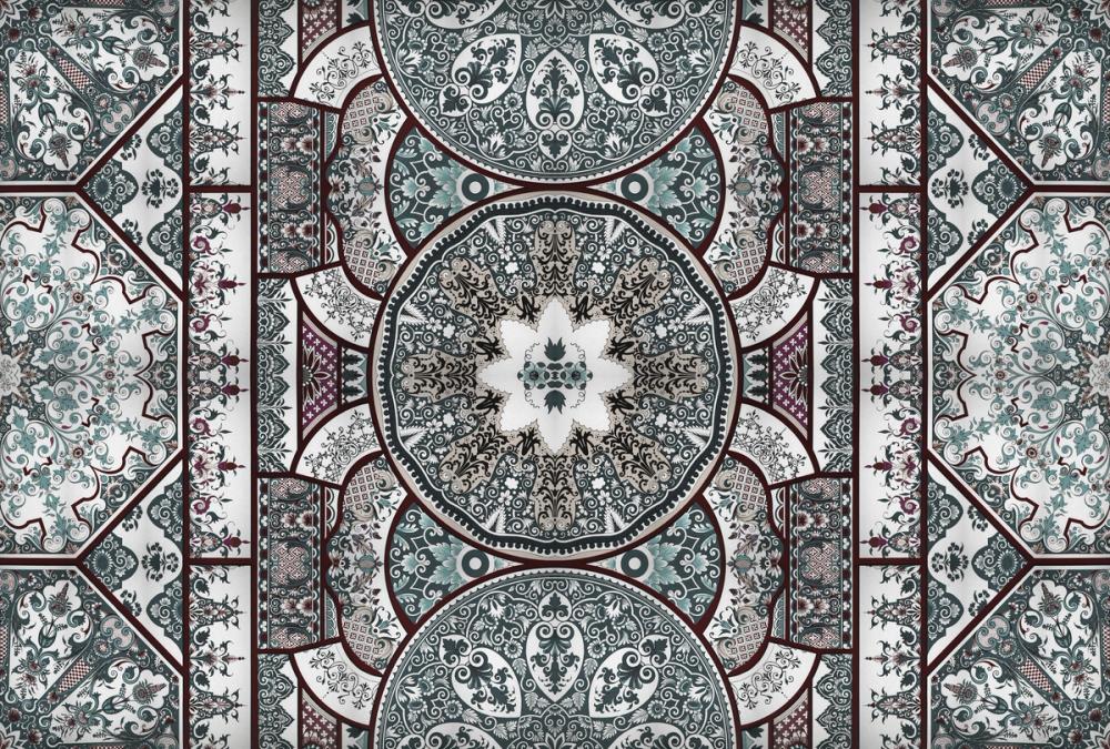 Eastern Tales, Teal & Beige