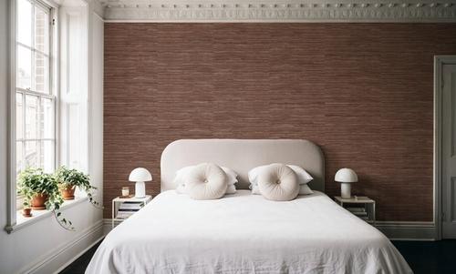 Faux Grasscloth with Visible Seams, Rosewood