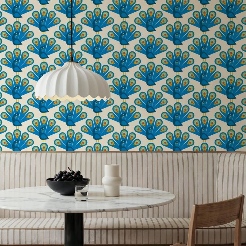 Proud Peacocks wallpaper 100% PVC-free and non-toxic