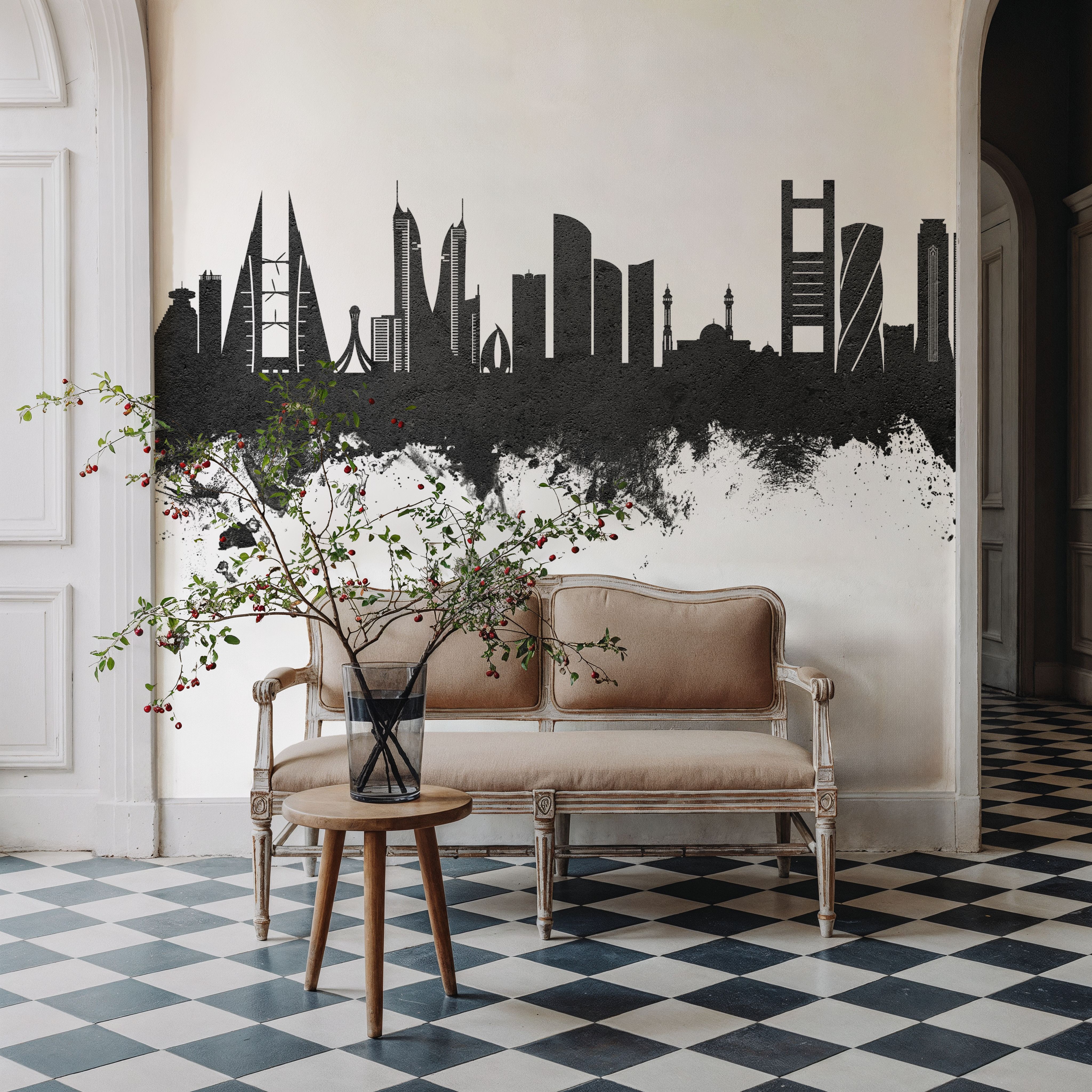 Manama Skyline Black & White
