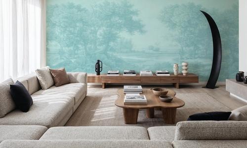 Riverbank Oak Landscape, Seafoam