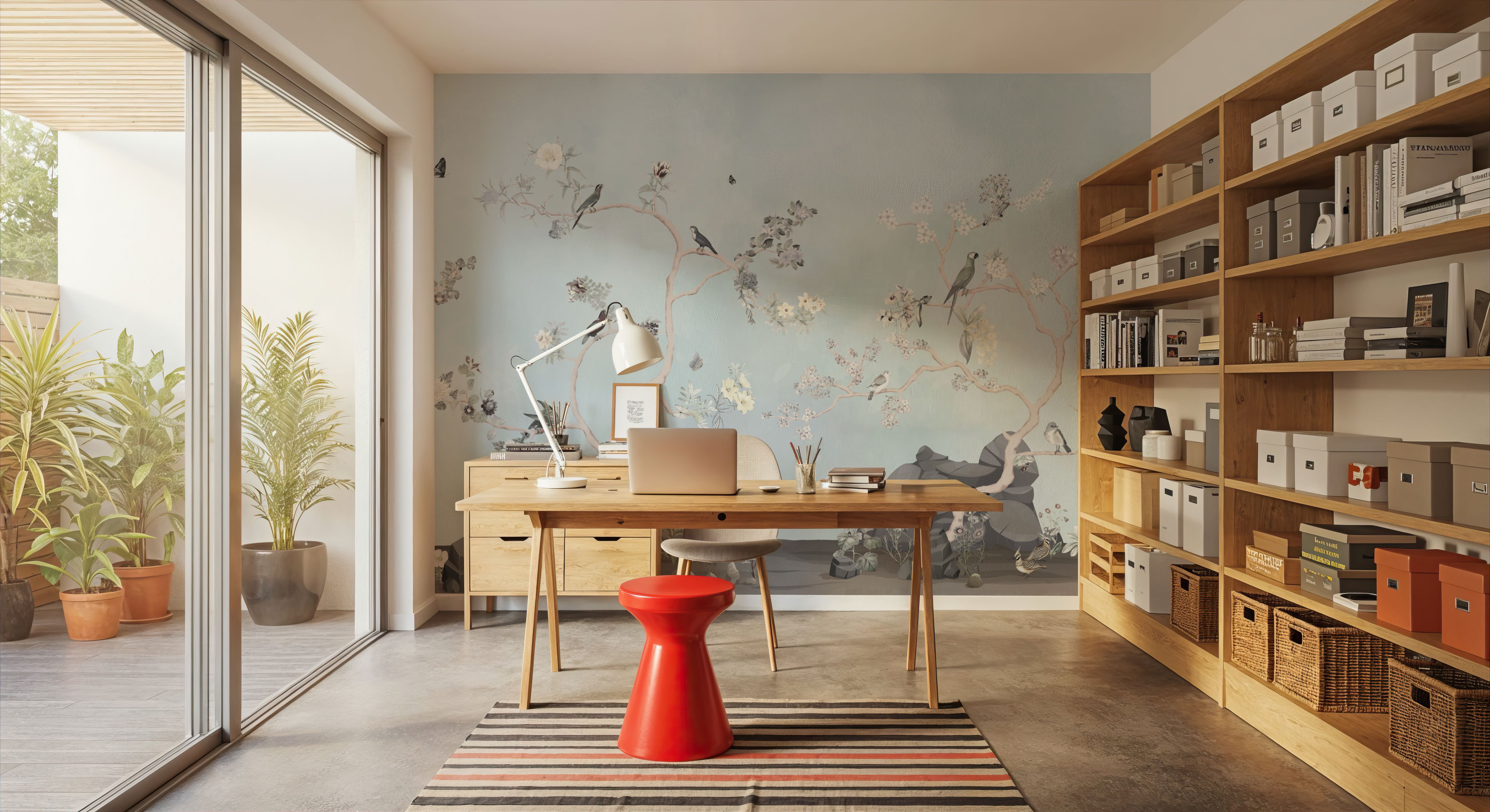 Birds in the Garden Light Blue