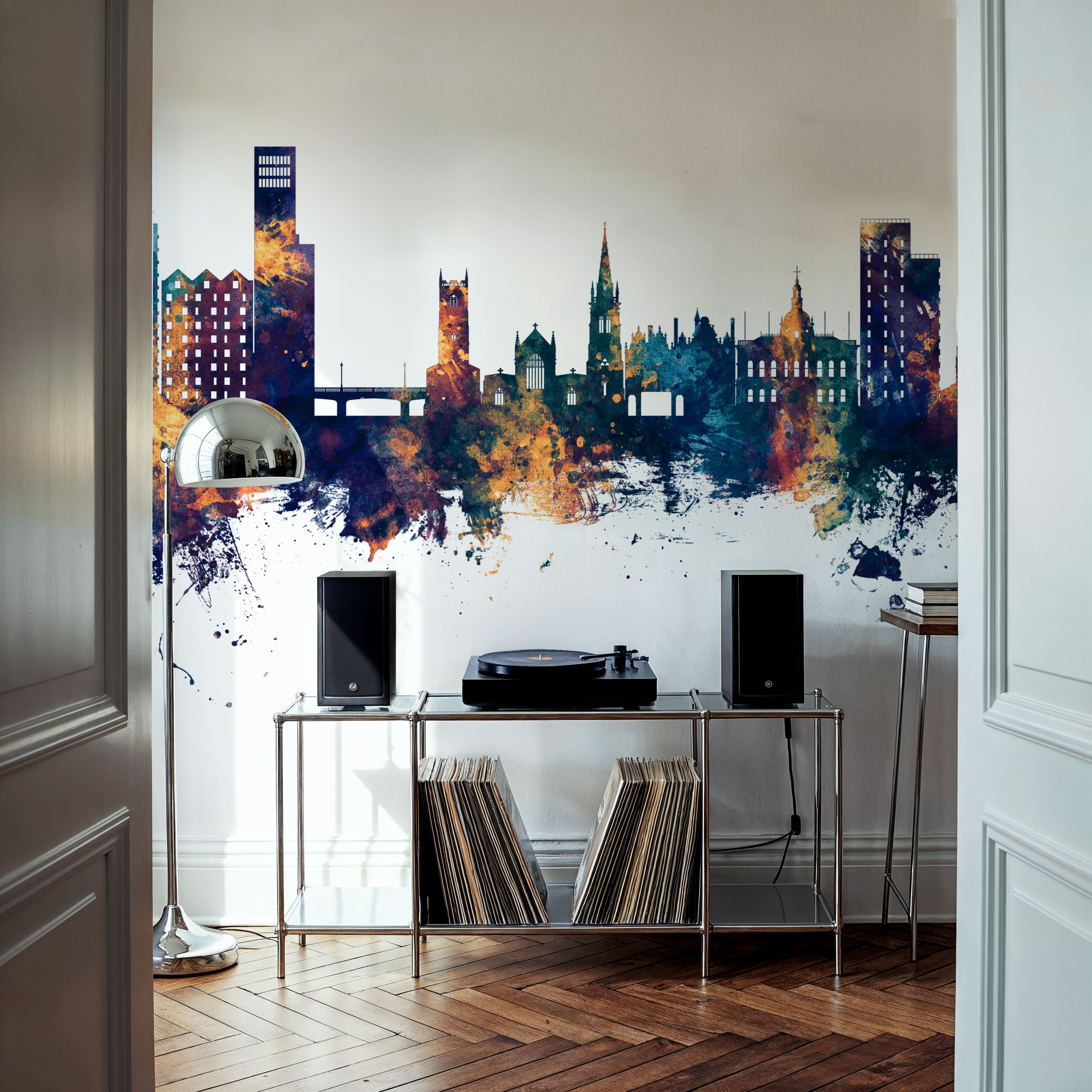 Ipswich England Skyline Blue & Bronze