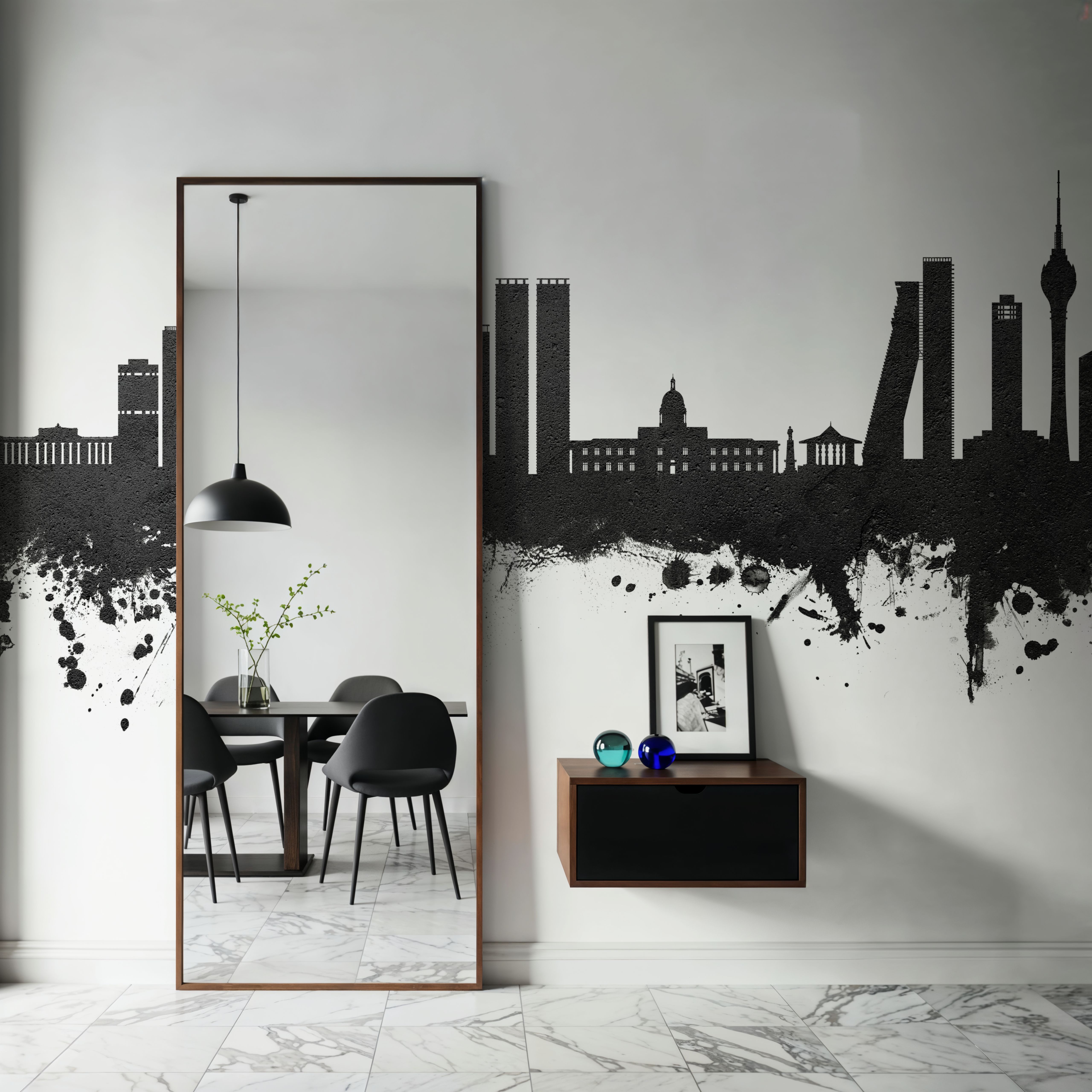 Colombo Sri Lanka Skyline Black & White