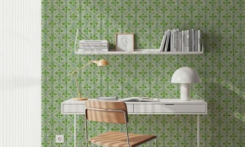 Quatrefoil Watercolor Trellis, Fresh Green