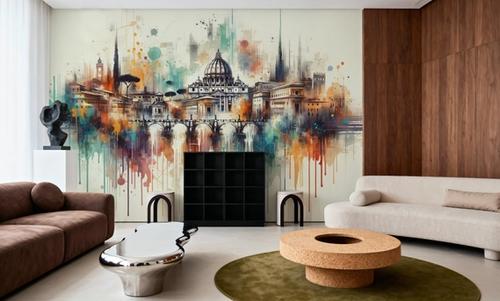 Watercolor Skyline Rome II