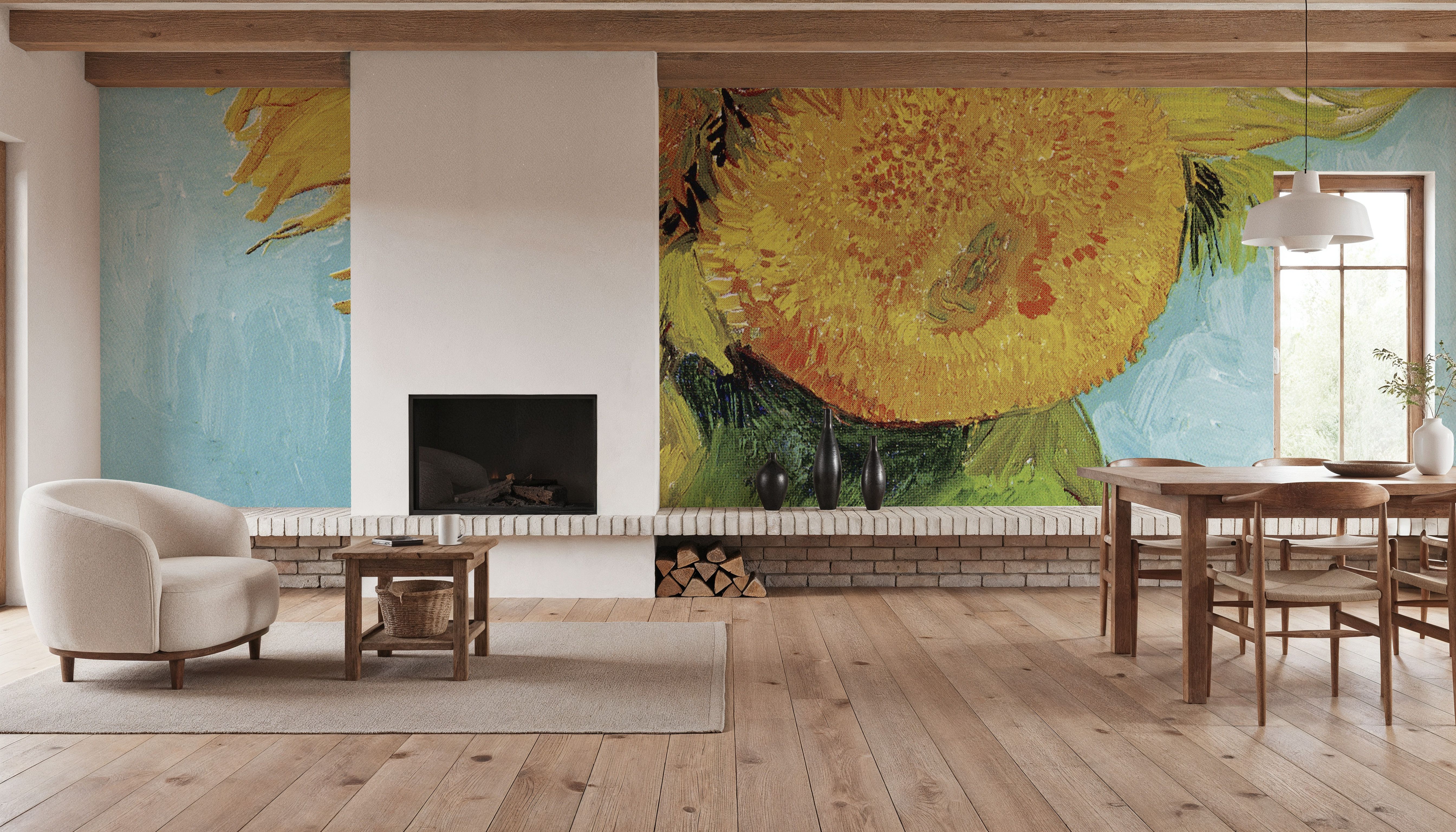 Vase with Three Sunflowers