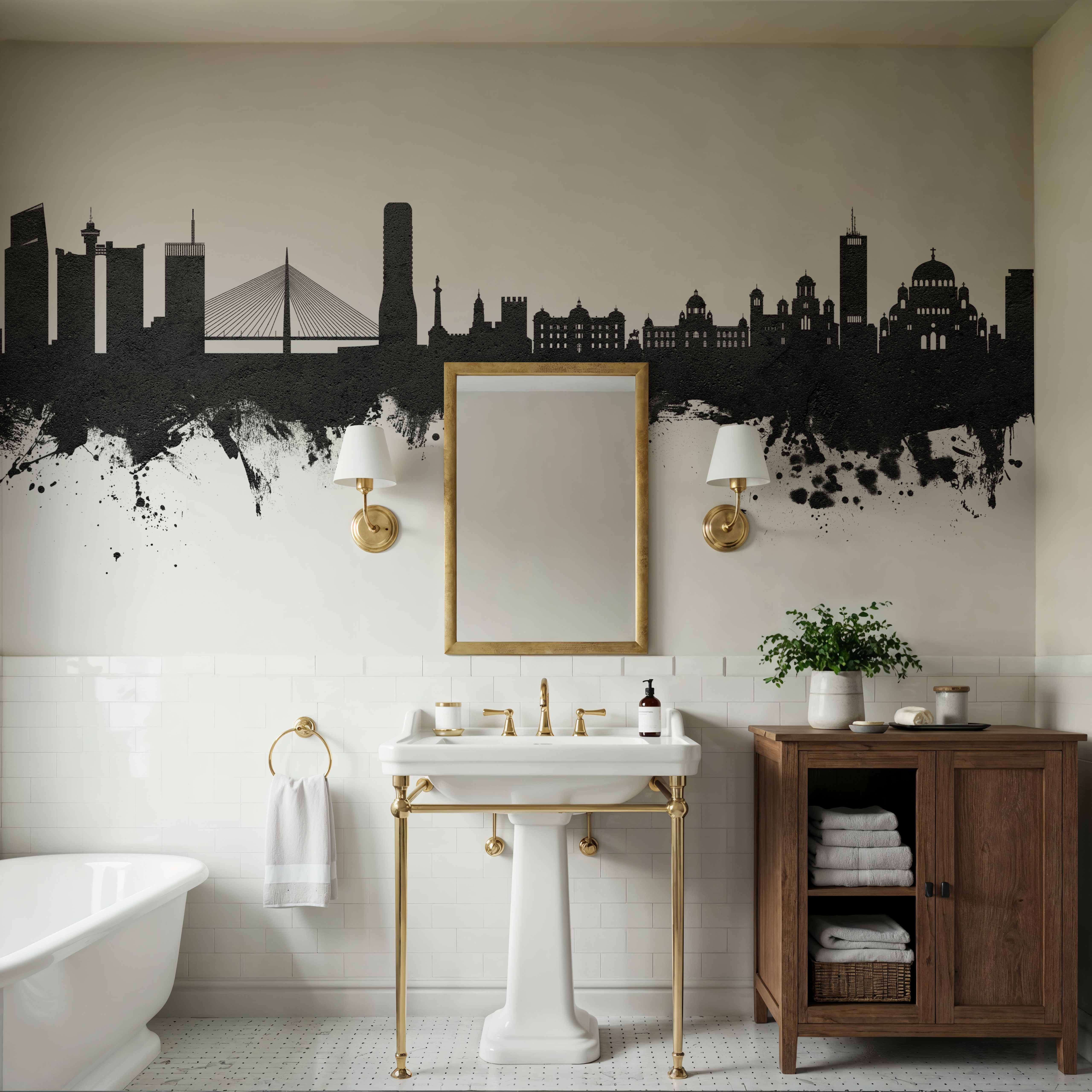 Belgrade Serbia Skyline Black & White