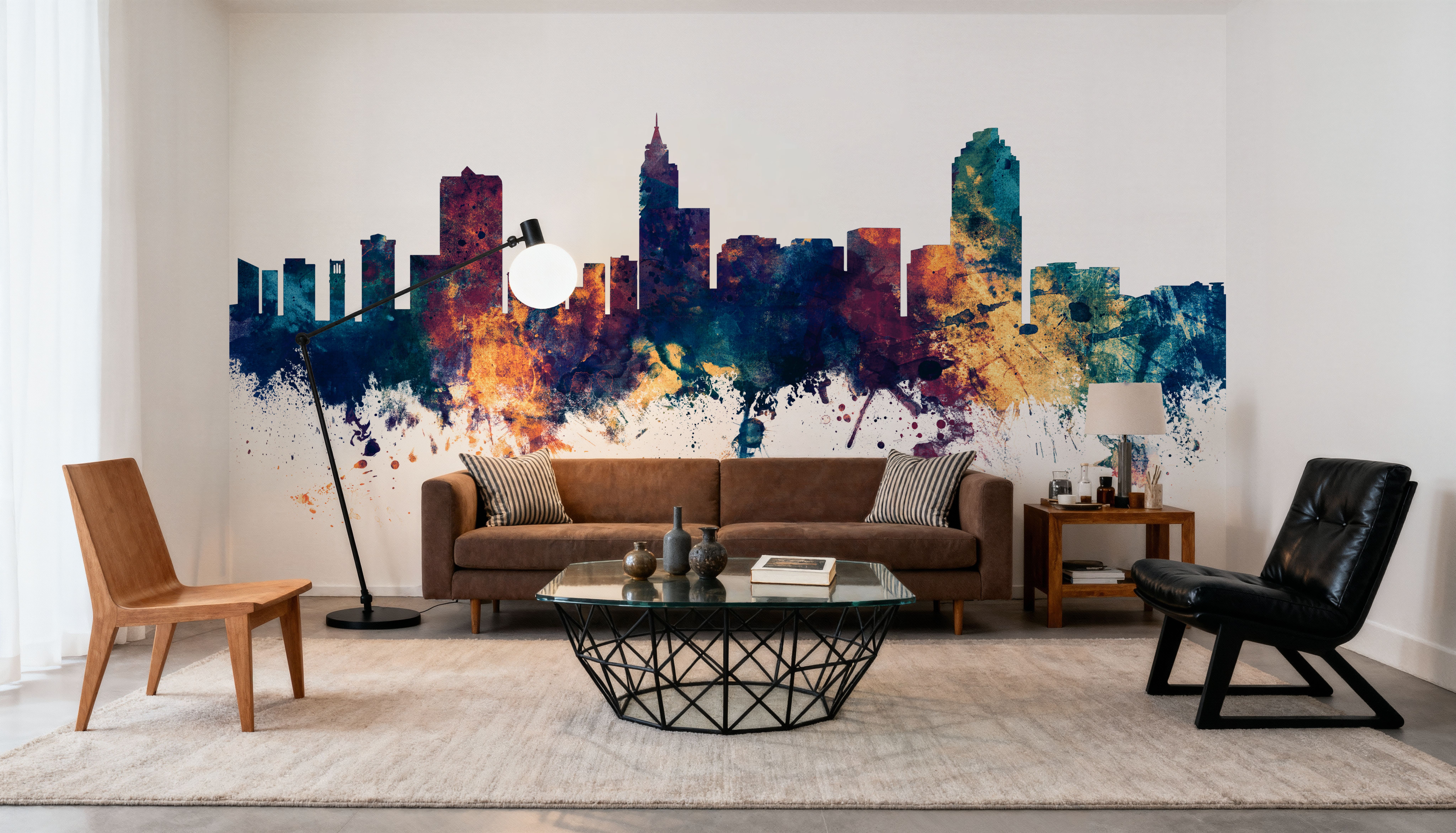 Raleigh North Carolina Skyline Blue & Bronze