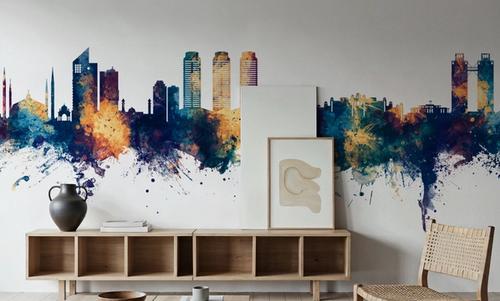 Islamabad Pakistan Skyline Blue & Bronze