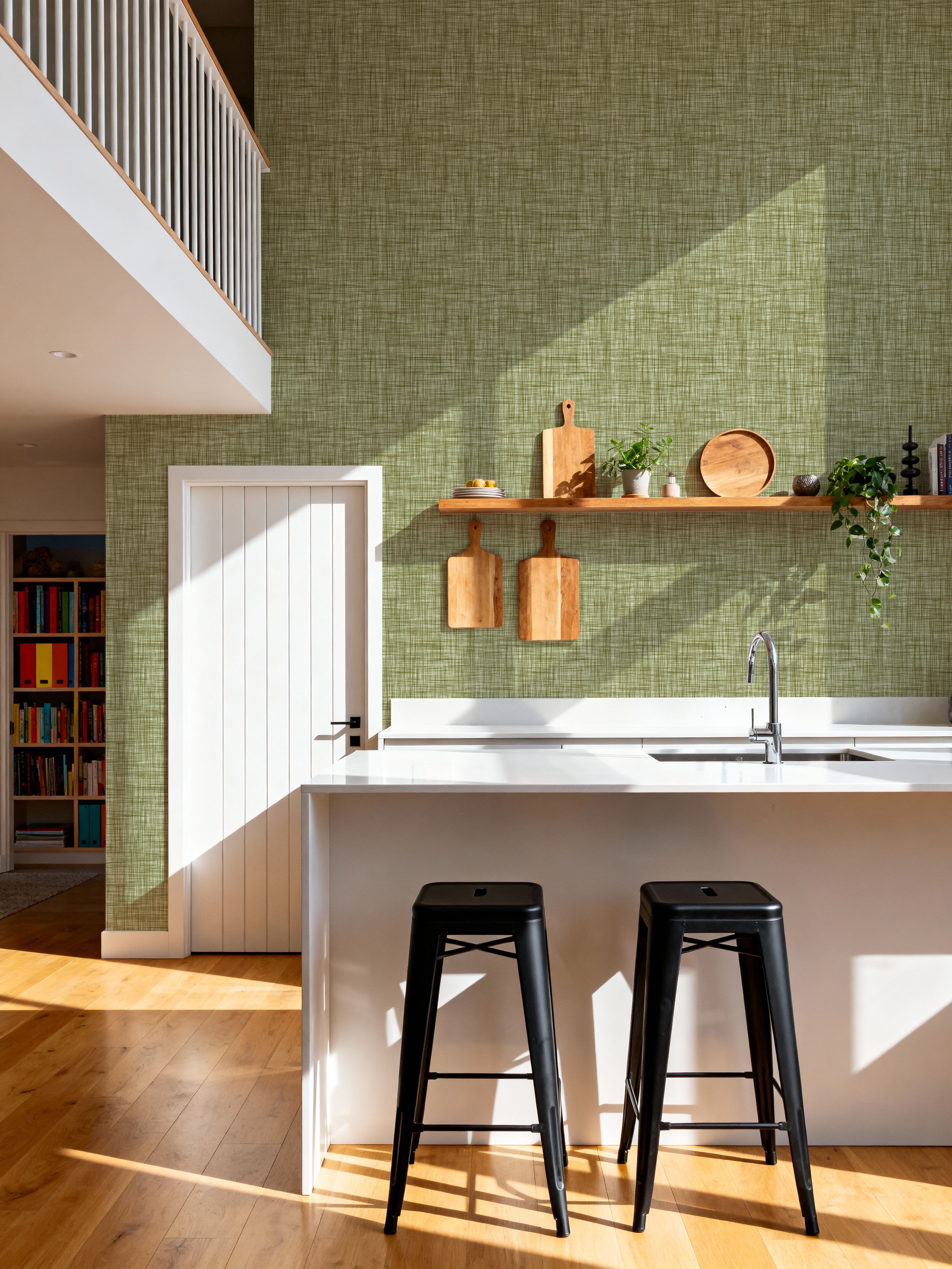 Mottled Linen Effect, Olive Green