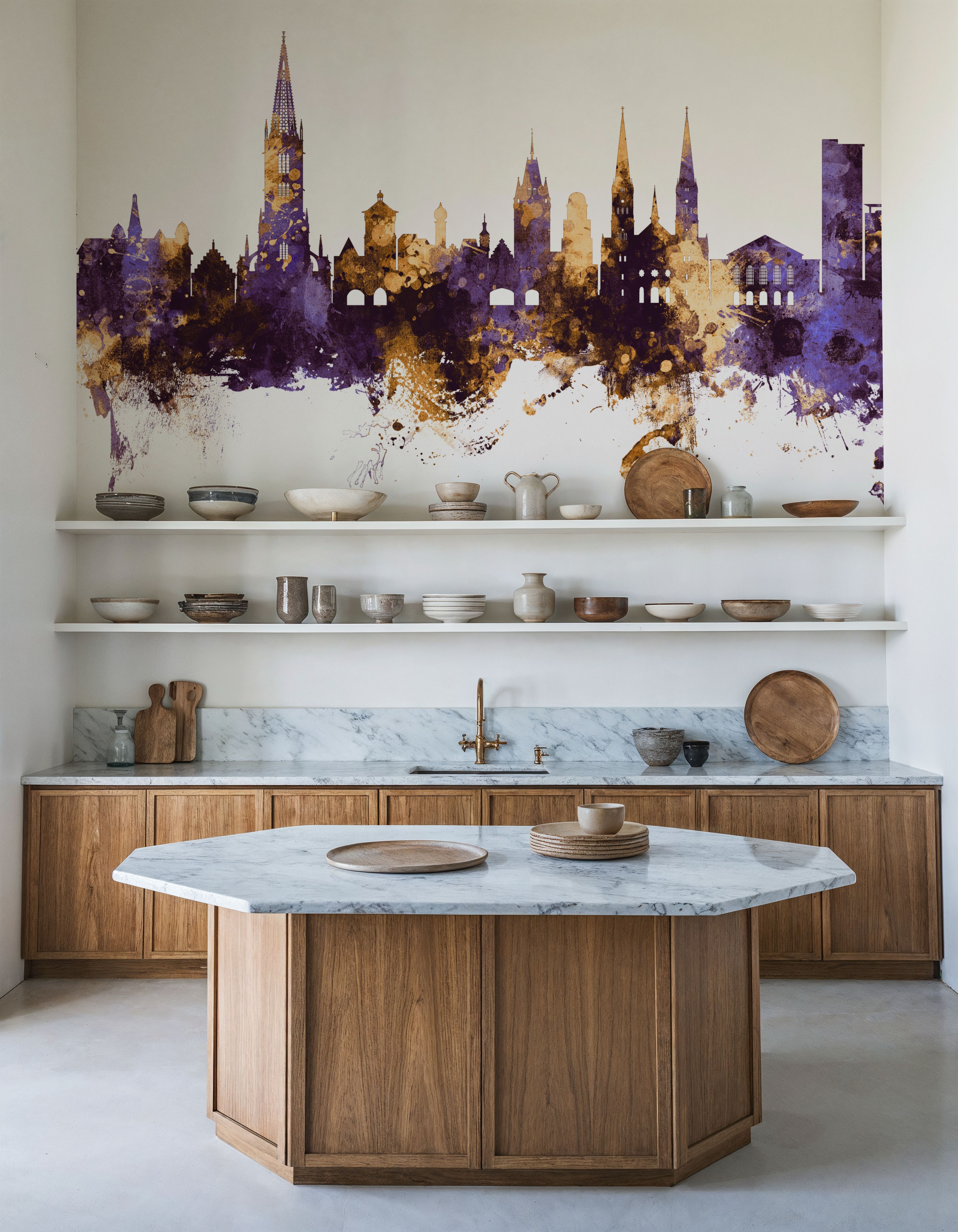 Freiburg Germnay Skyline Purple & Gold