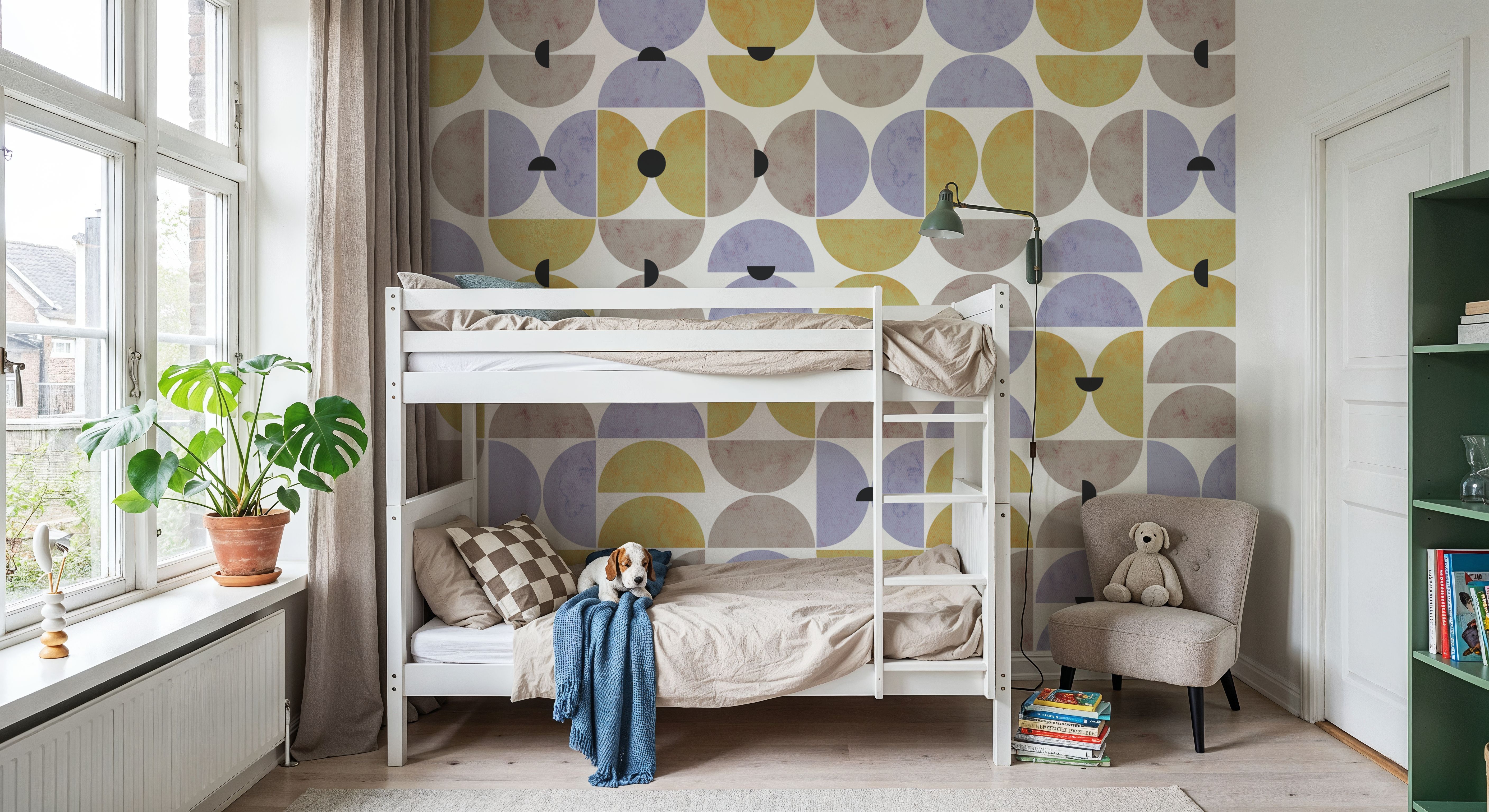 Homley Retro Shapes, Purple, Wallpaper