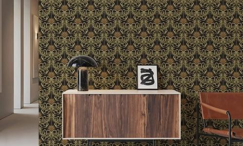 Floral Damask & Bows, Beige