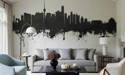 Beijing Skyline Black & White