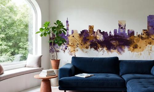 Pretoria South Africa Skyline Purple & Gold