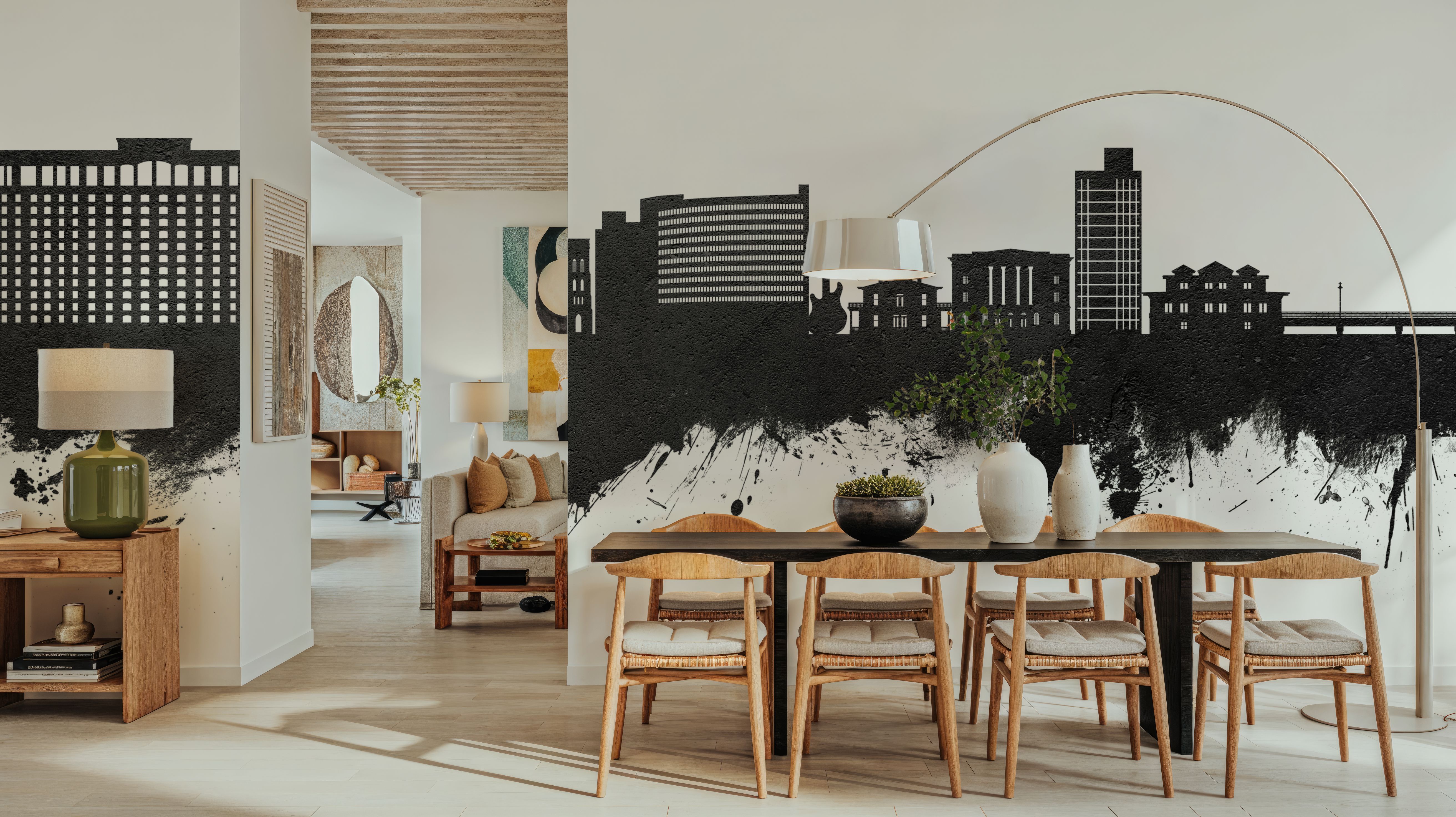 Biloxi Mississippi Skyline Black & White, Wallpaper