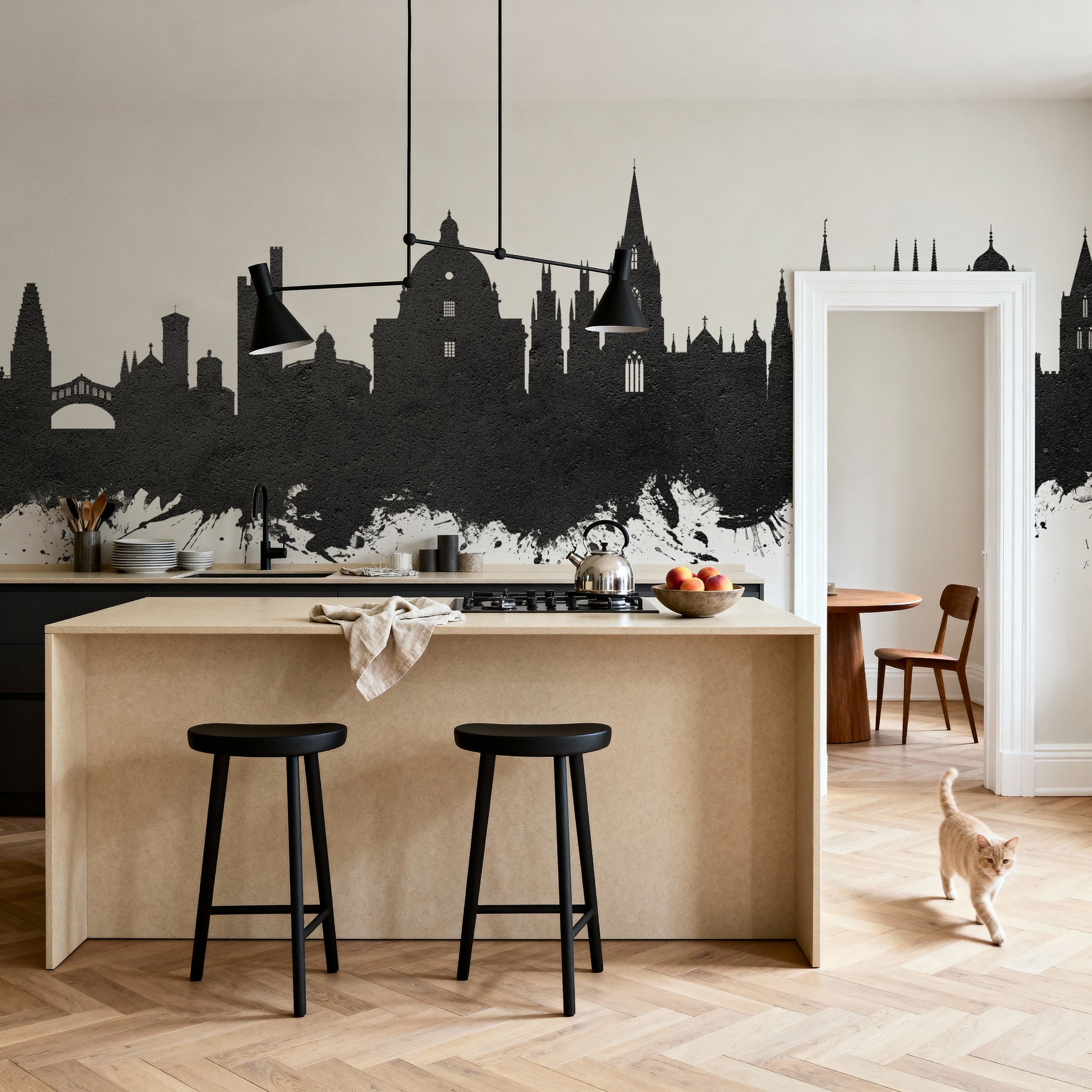 Oxford England Skyline Black & White