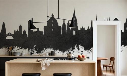 Oxford England Skyline Black & White