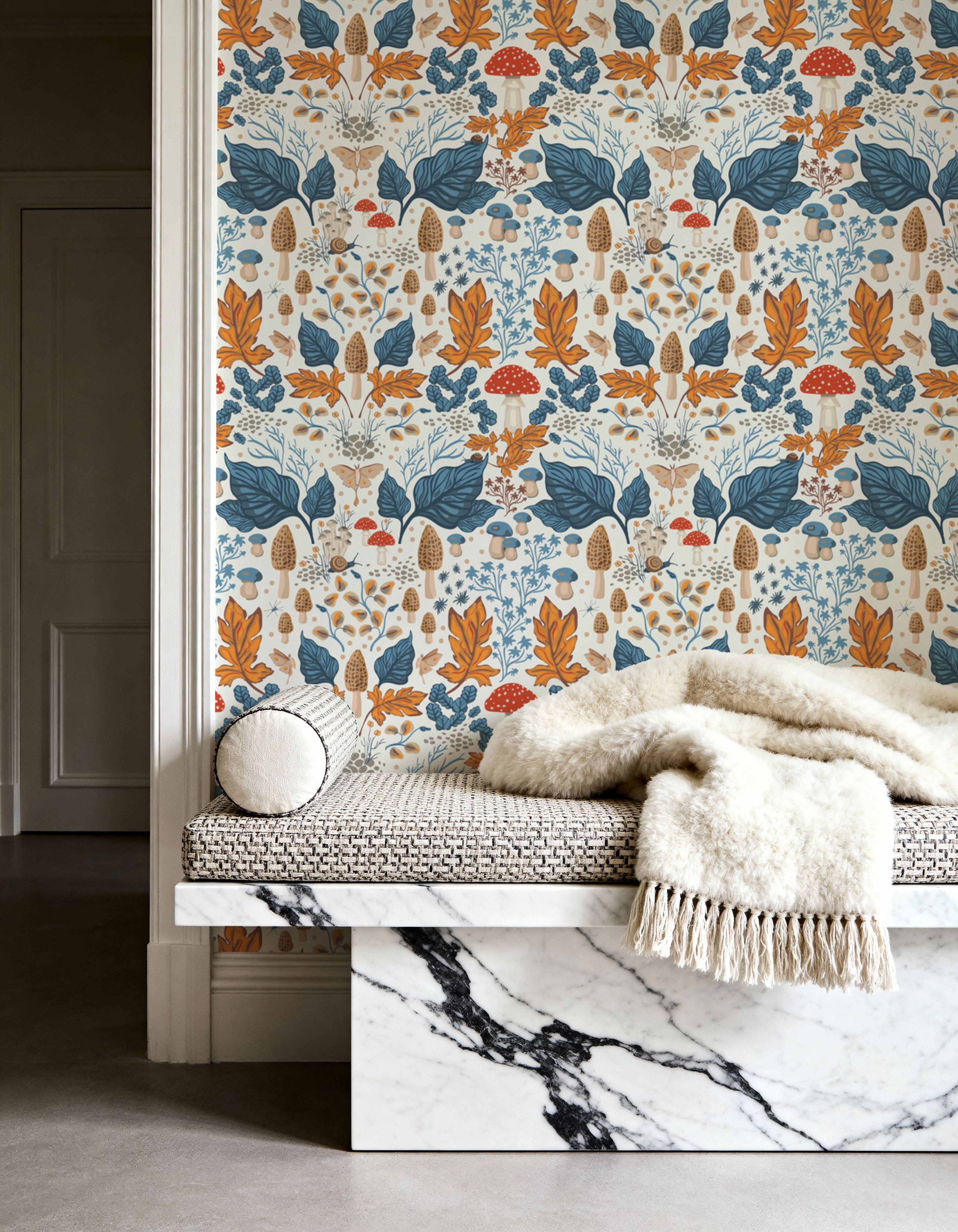 Autumn Forest Illustration, Orange, Wallpaper