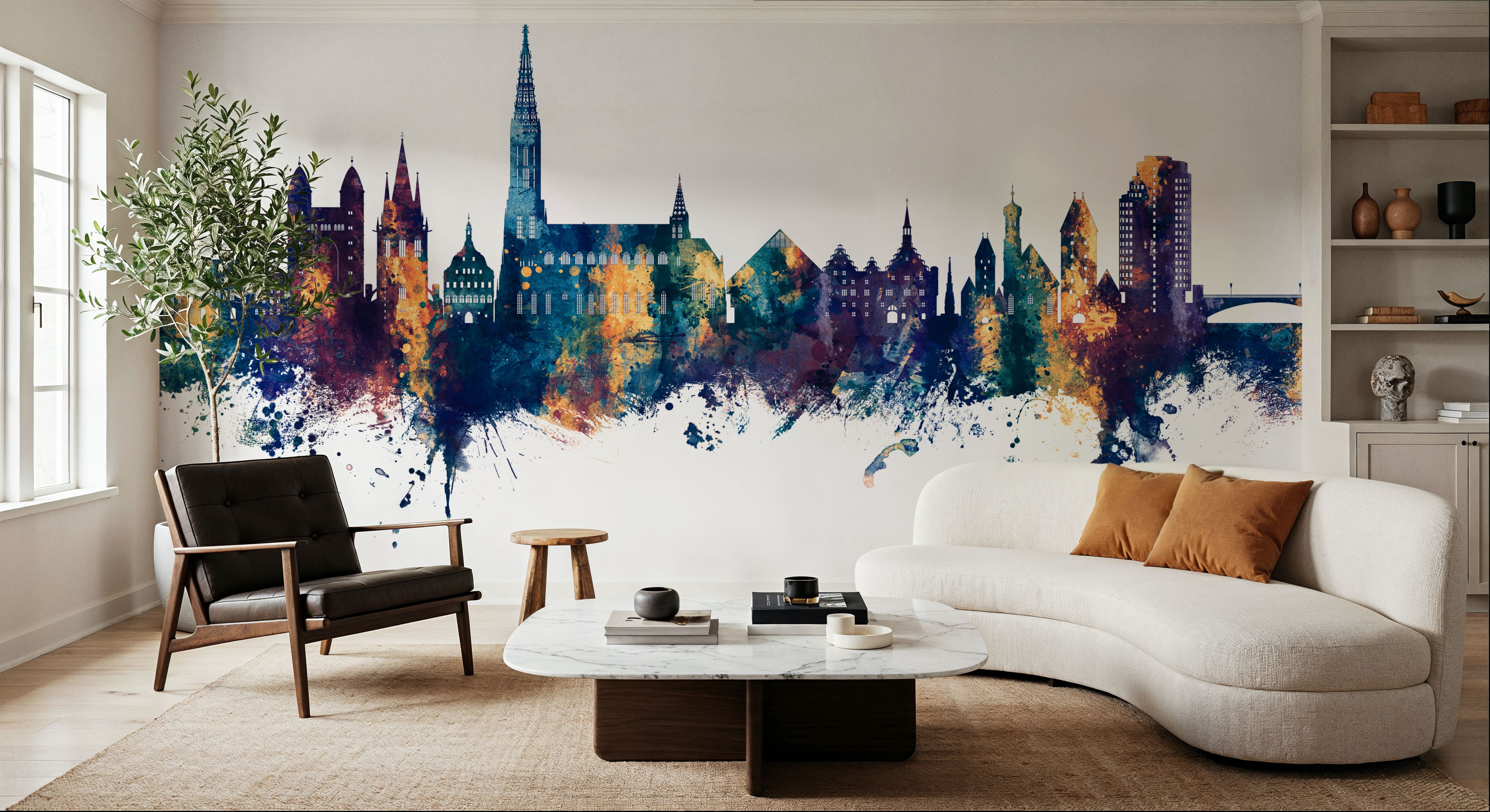 Ulm Germany Skyline Blue & Bronze