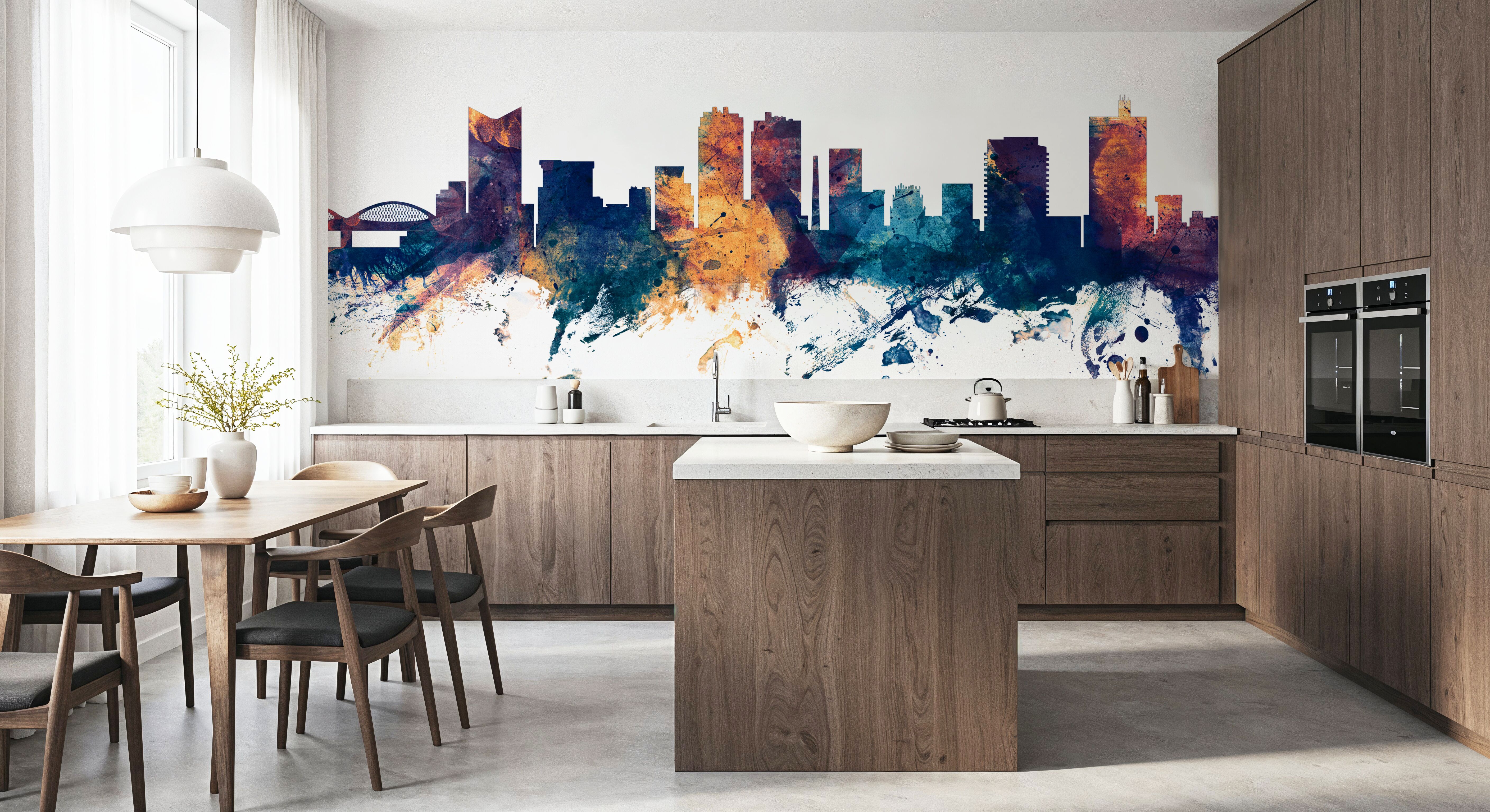 Fort Worth texas Skyline Blue & Bronze