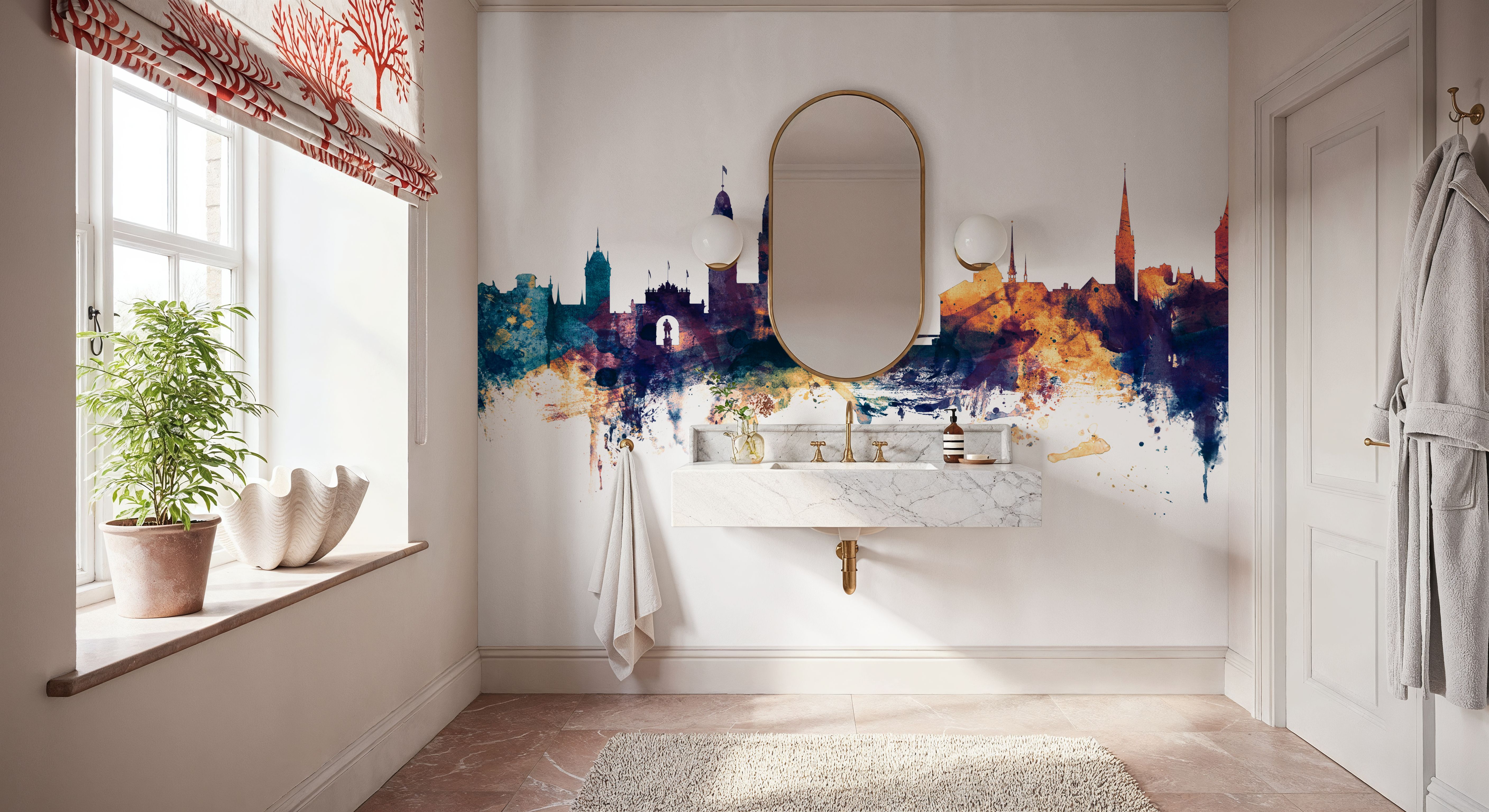 Zurich Switzerland Skyline Blue & Bronze