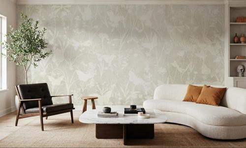 Herbals and Butterflies Double Silhouette Light Green