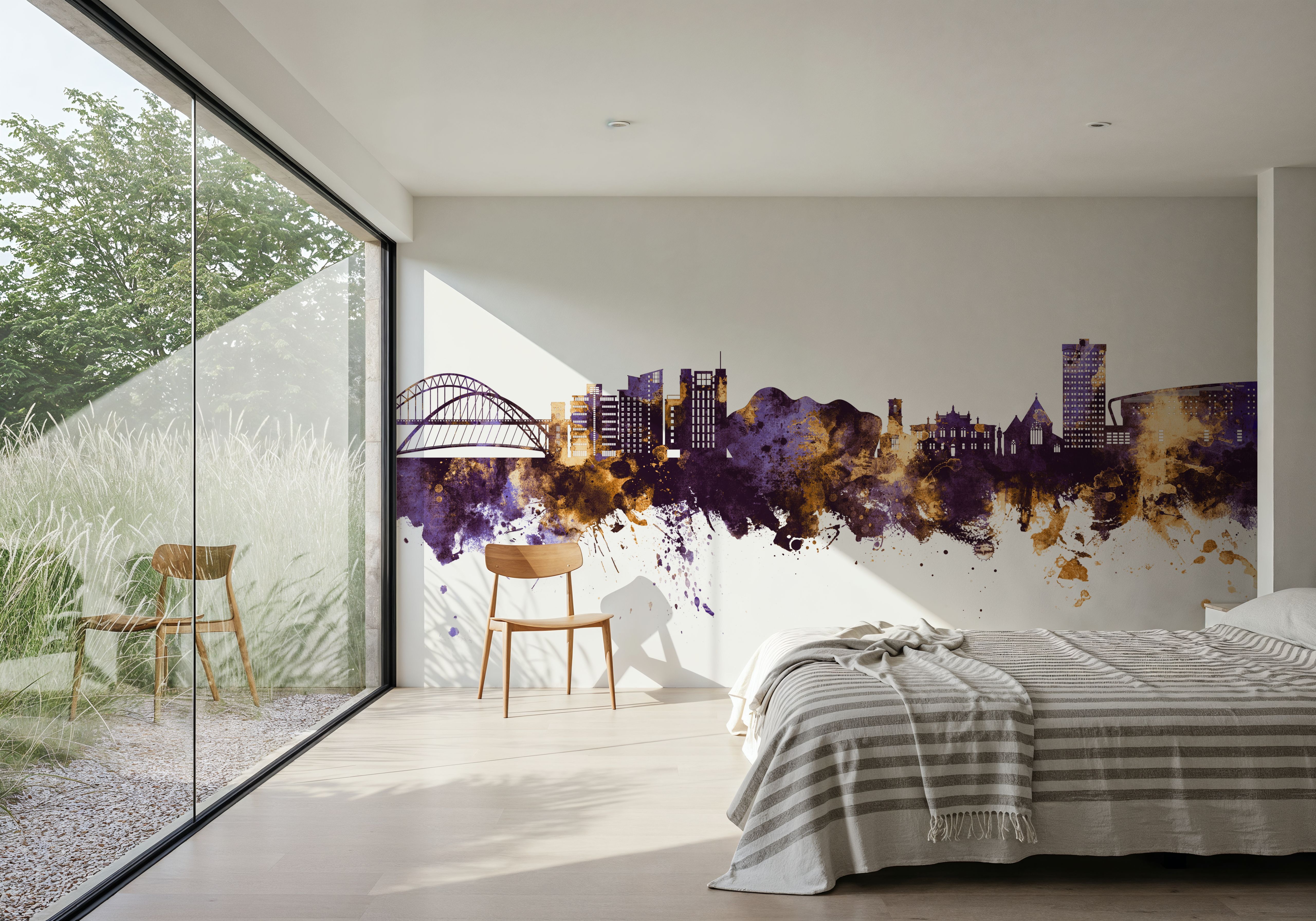 Gateshead England Skyline Purple & Gold
