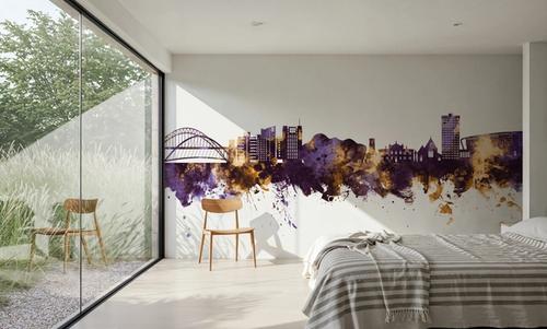 Gateshead England Skyline Purple & Gold