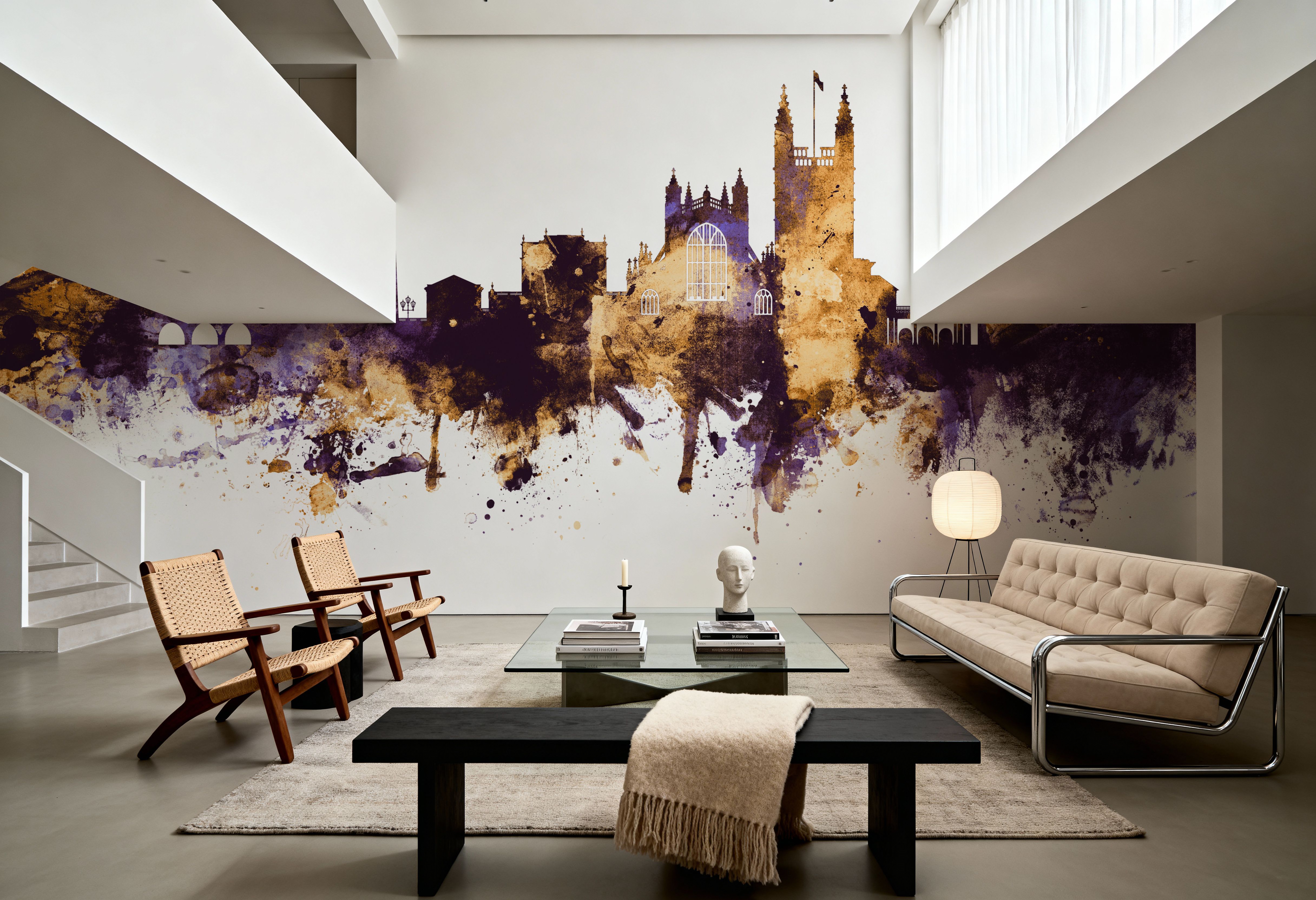 Bath England Skyline Purple & Gold