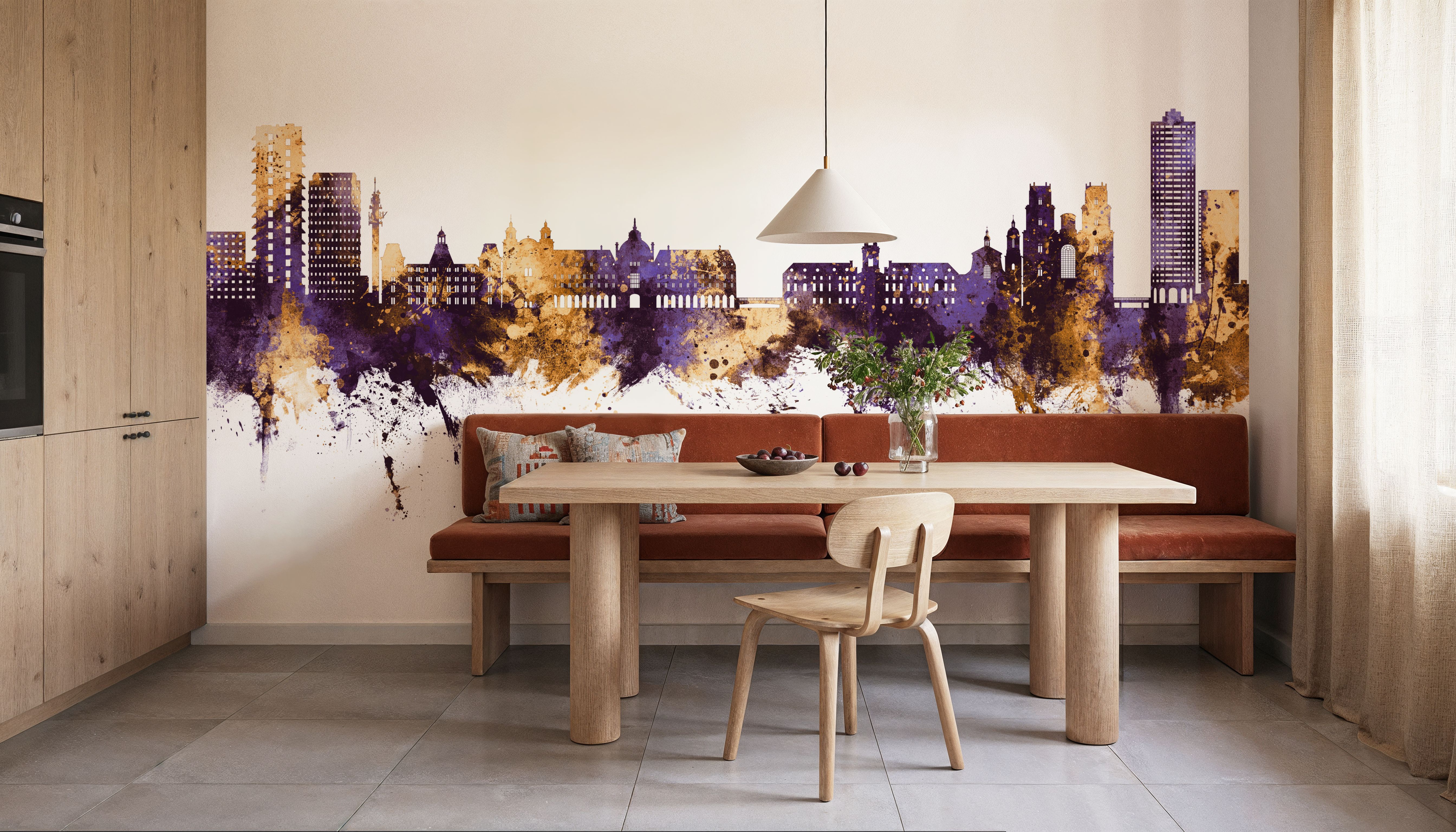 Rennes France Skyline Purple & Gold