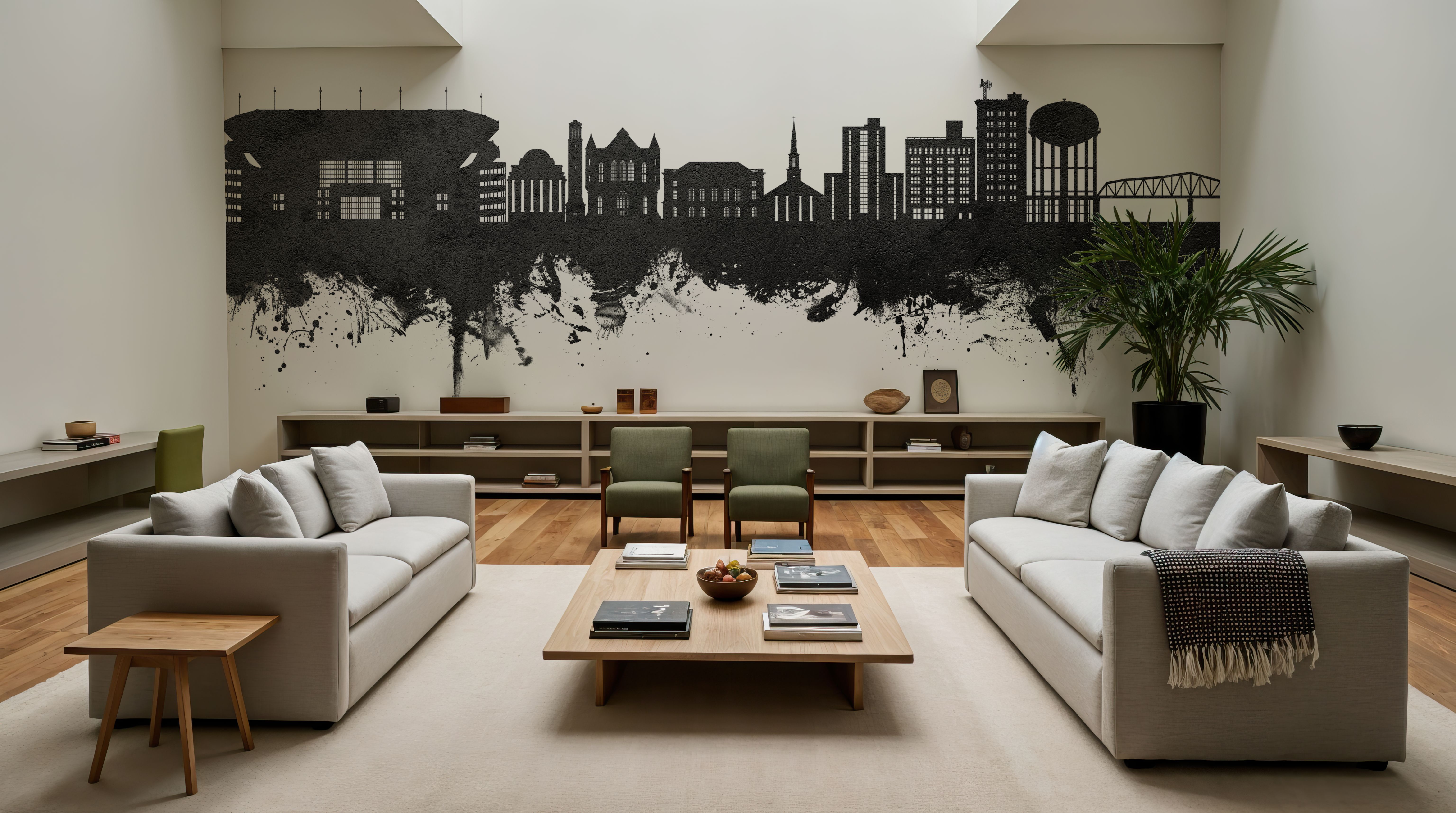 Tuscaloosa Alabama Skyline Black & White