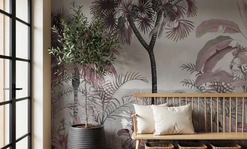 Tropical Forest Strolls Gray Blue