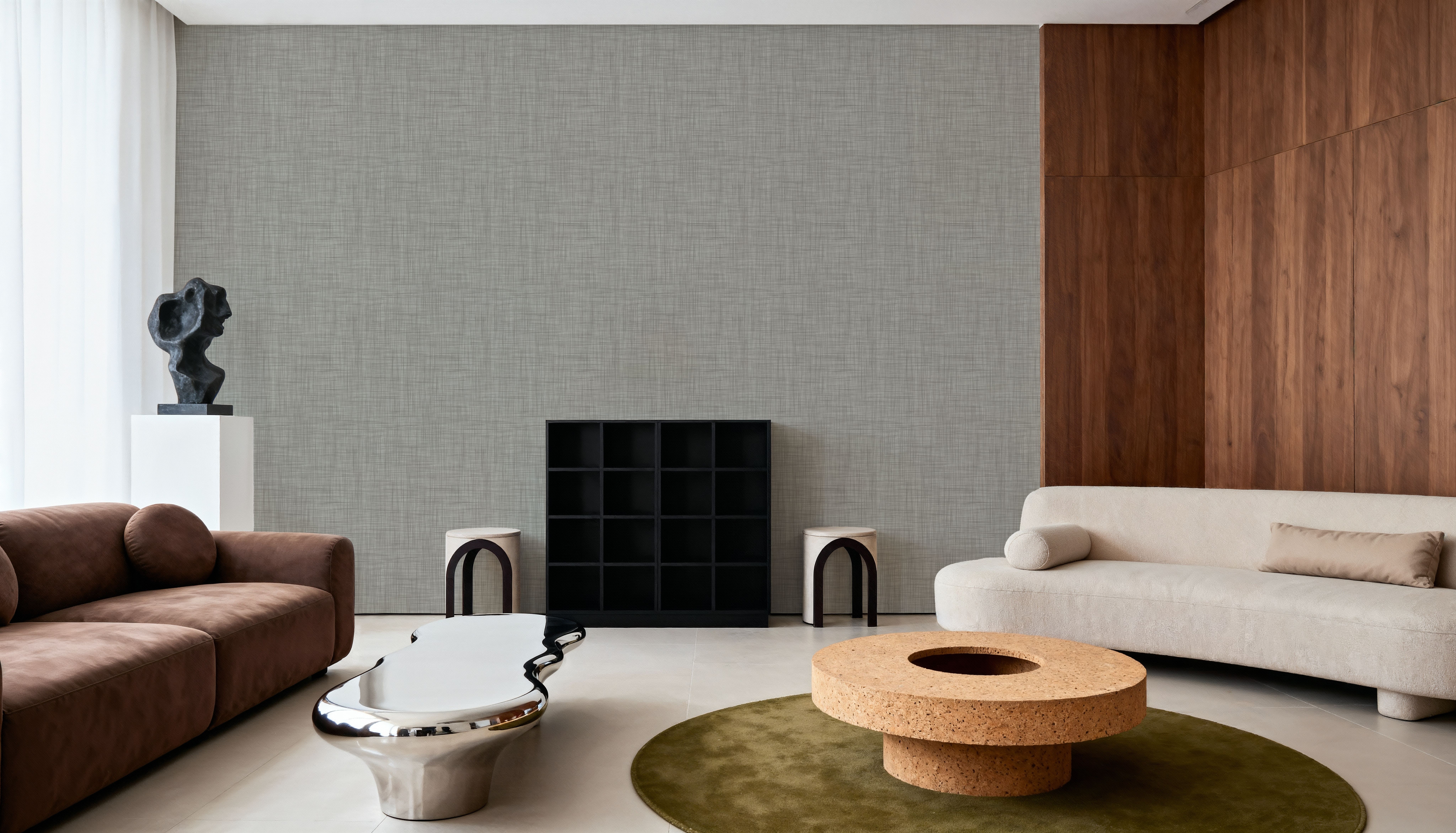 Mottled Linen Effect, Cloud Grey