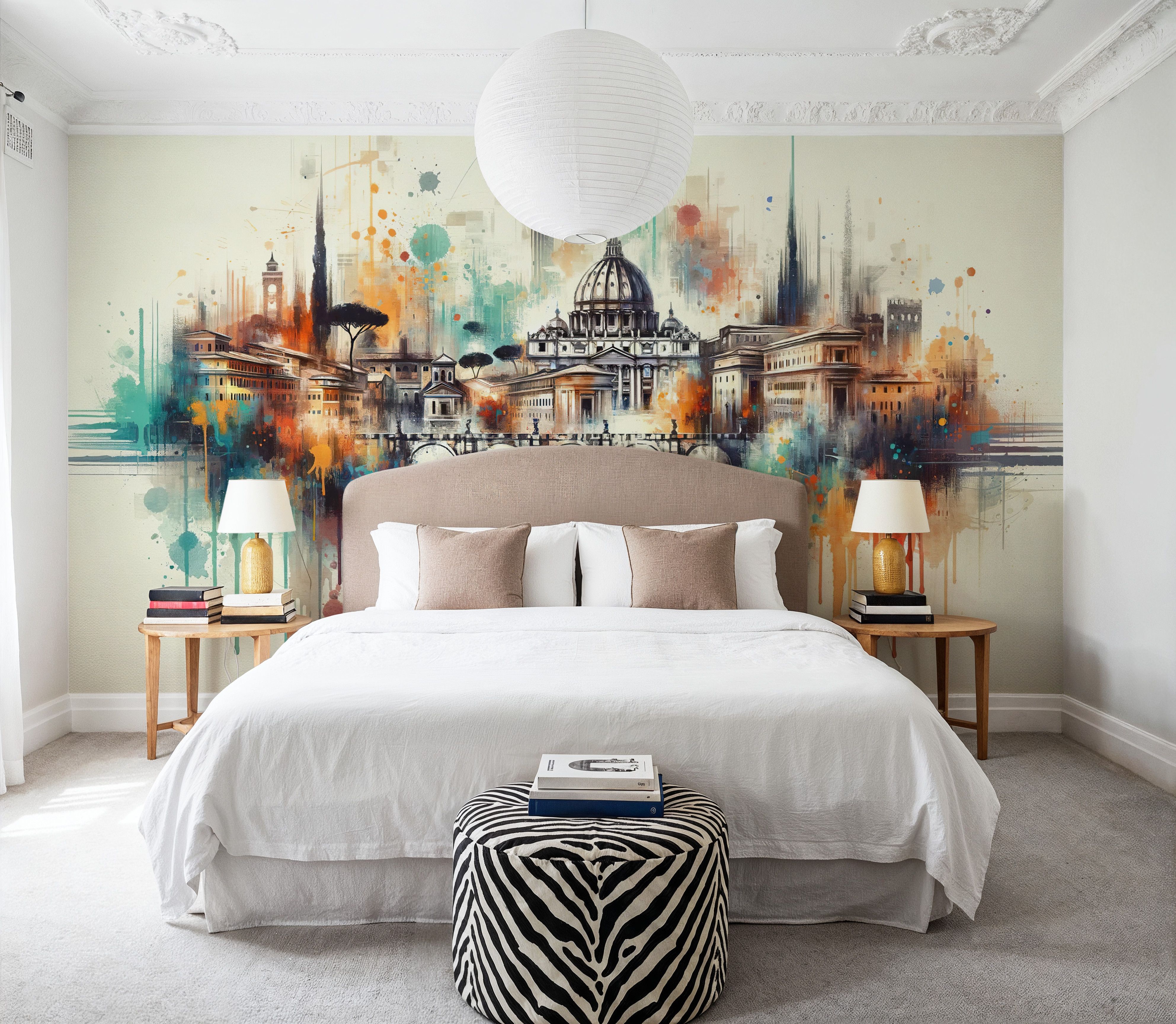 Watercolor Skyline Rome II