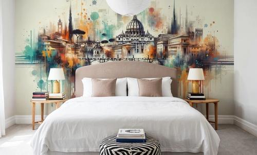 Watercolor Skyline Rome II