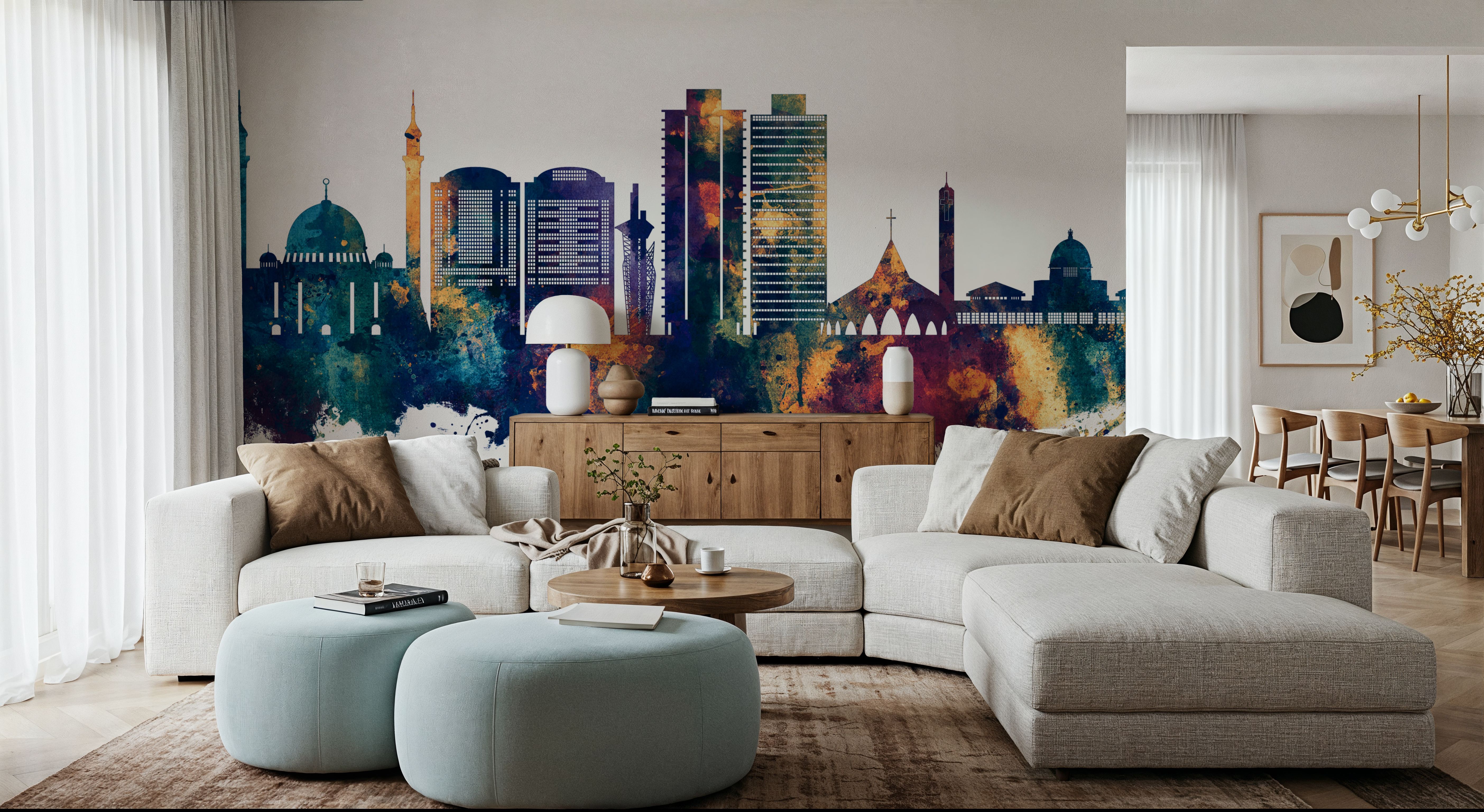 Abuja Nigeria Skyline Blue & Bronze