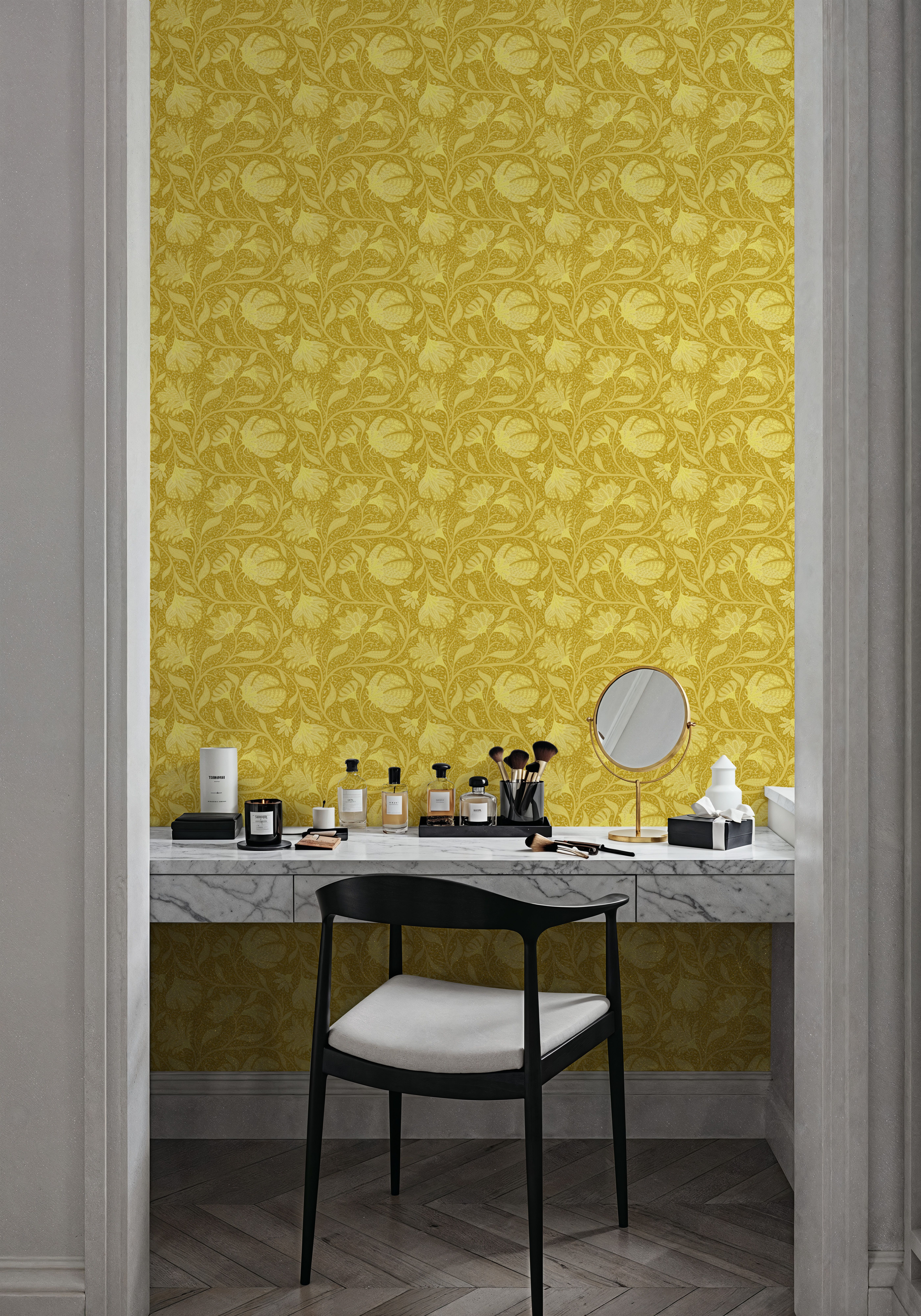 Indial Floral, Saffron, Papel de parede