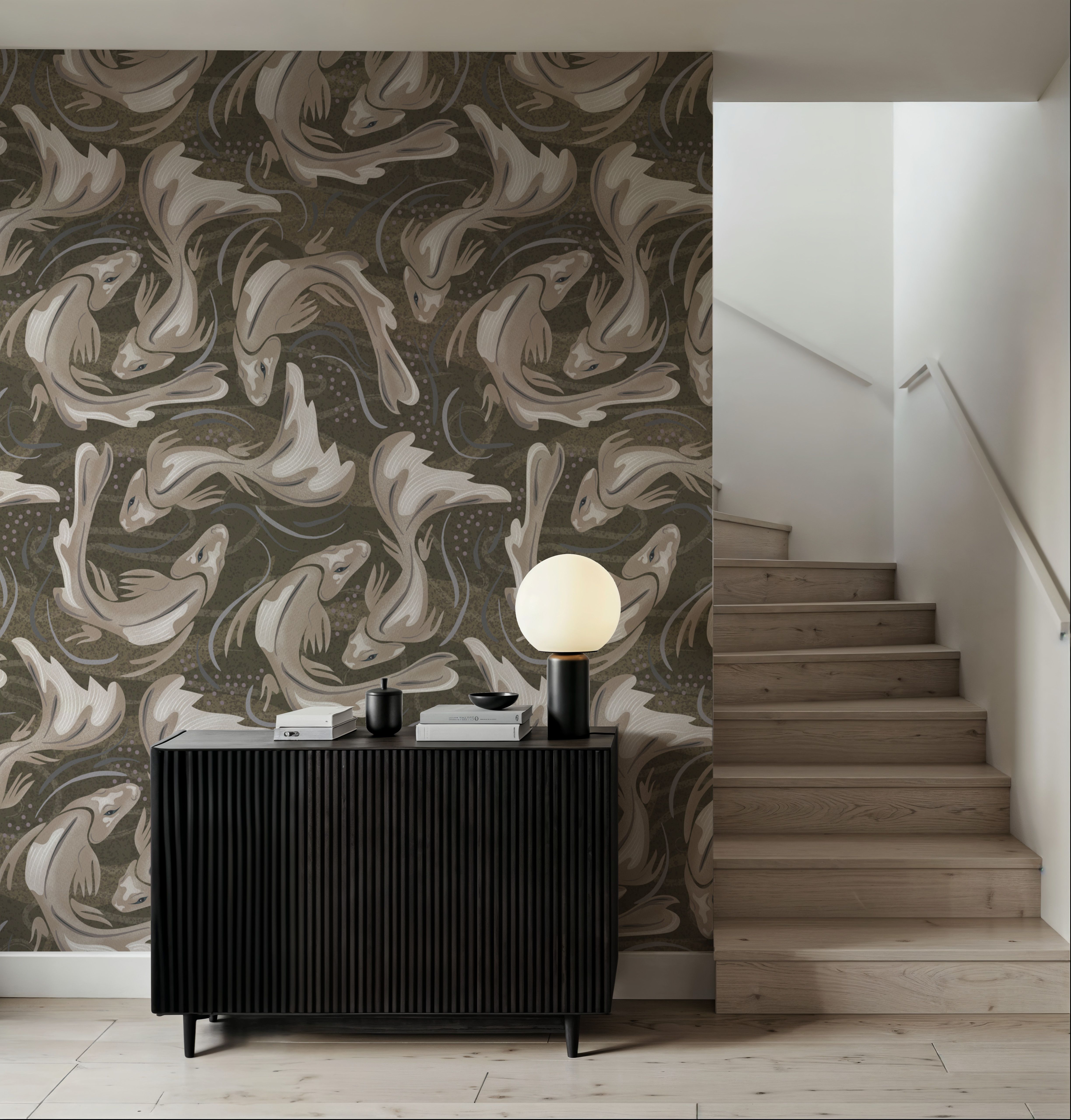 Koi Fish, Sand, Wallpaper