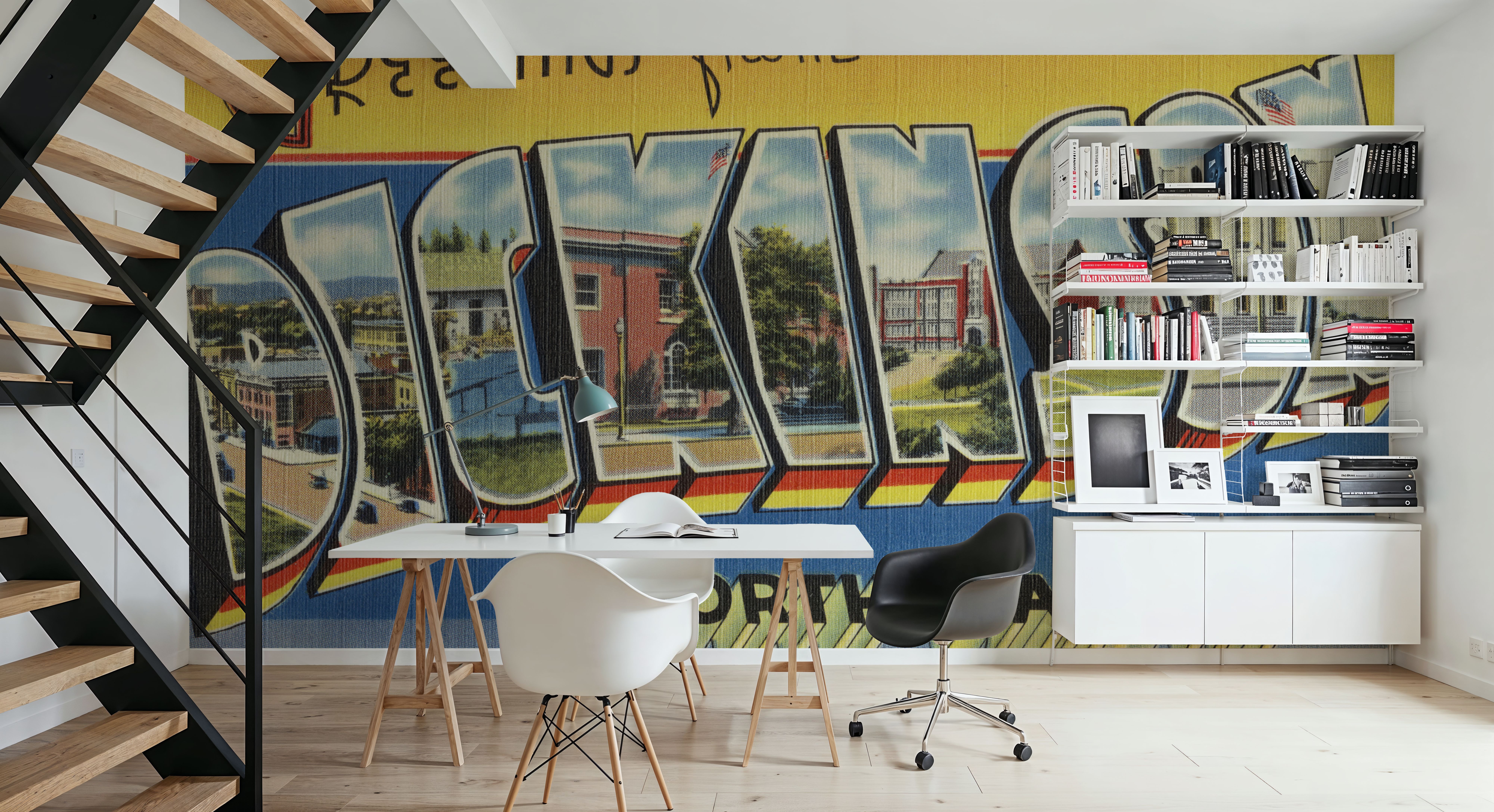 Greetings from Dickinson - Screenprint Postcard, Tapeten