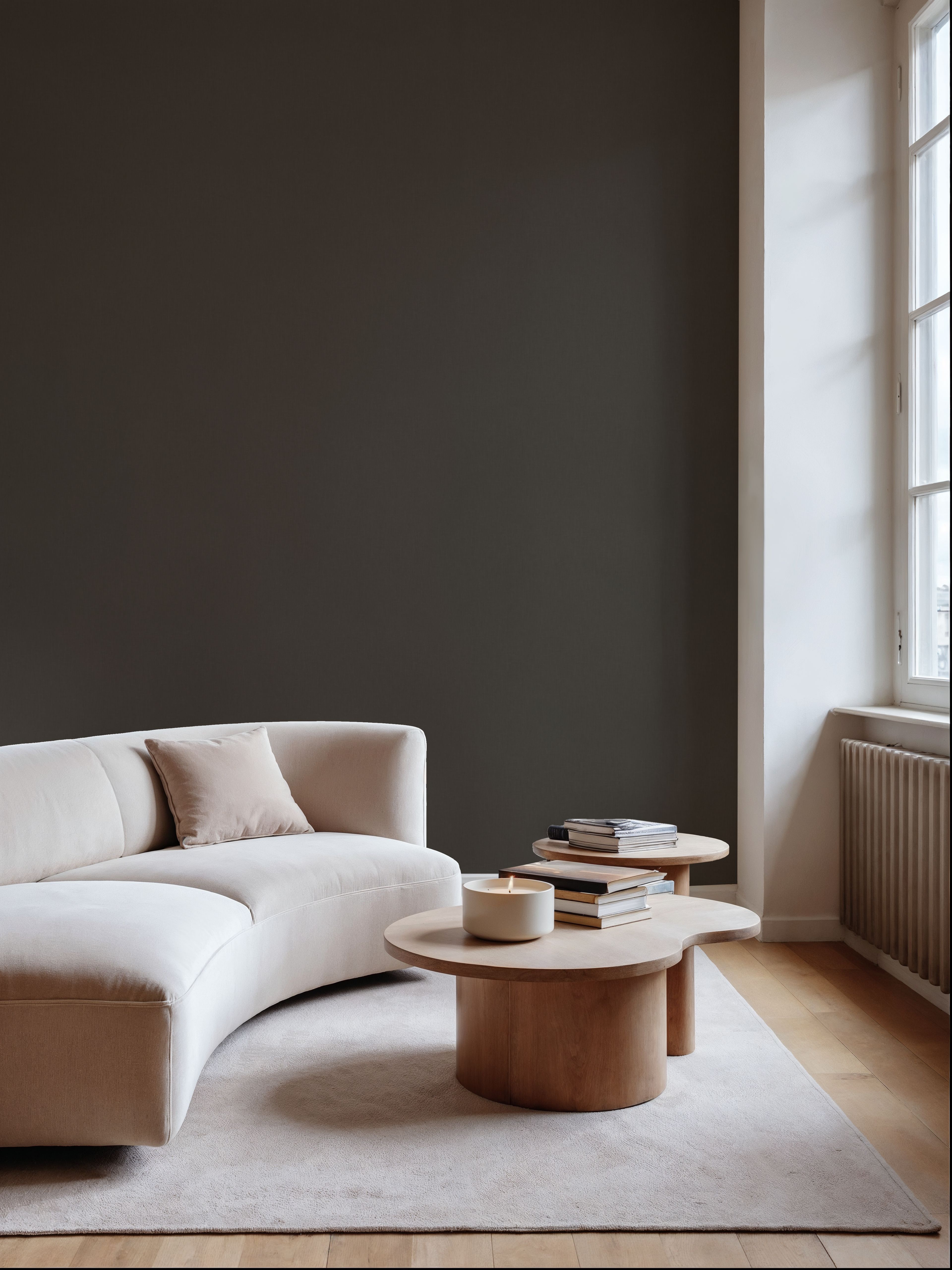 Linen Mist Murky Collection, Muted Brown, Wallpaper