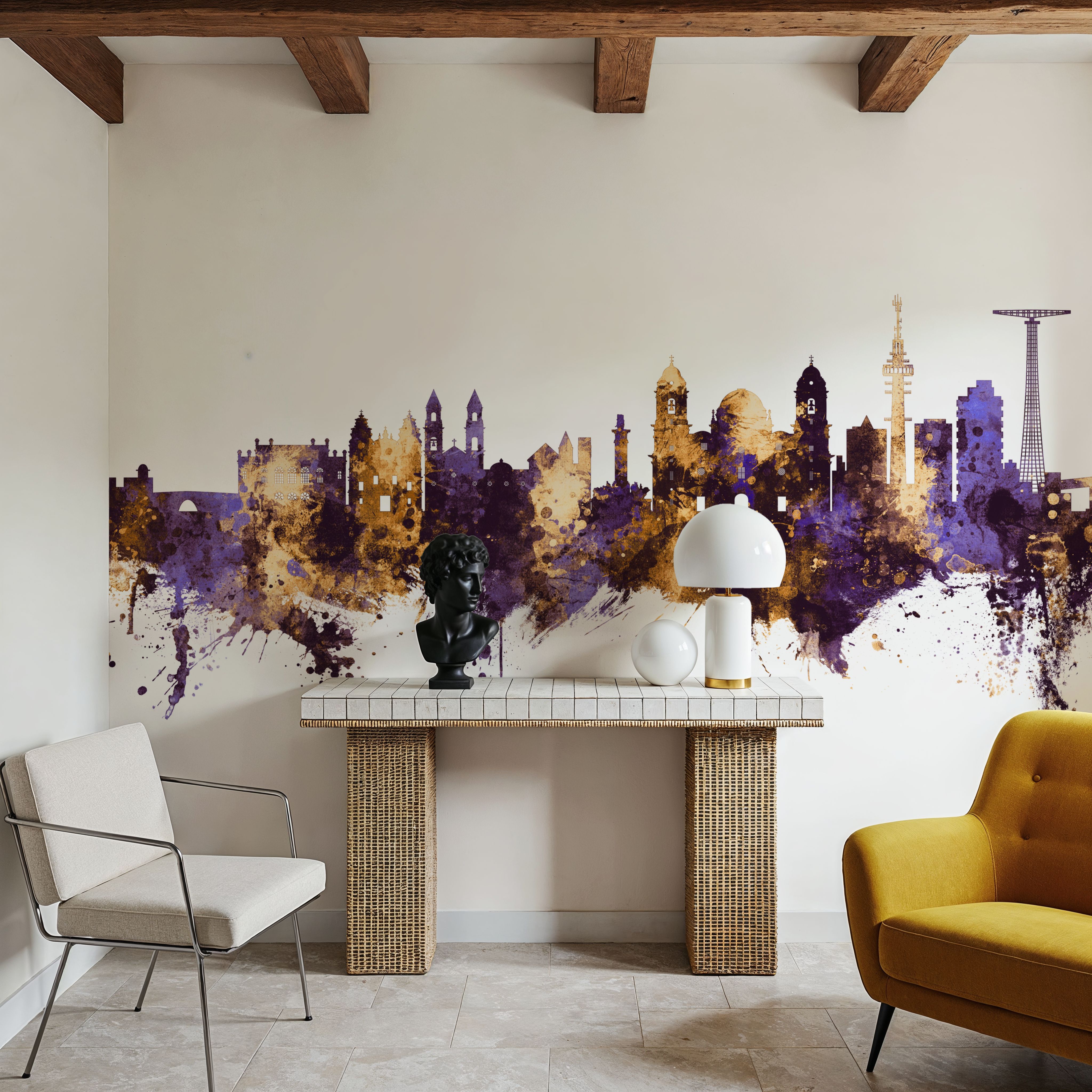Cádiz Spain Skyline Purple & Gold