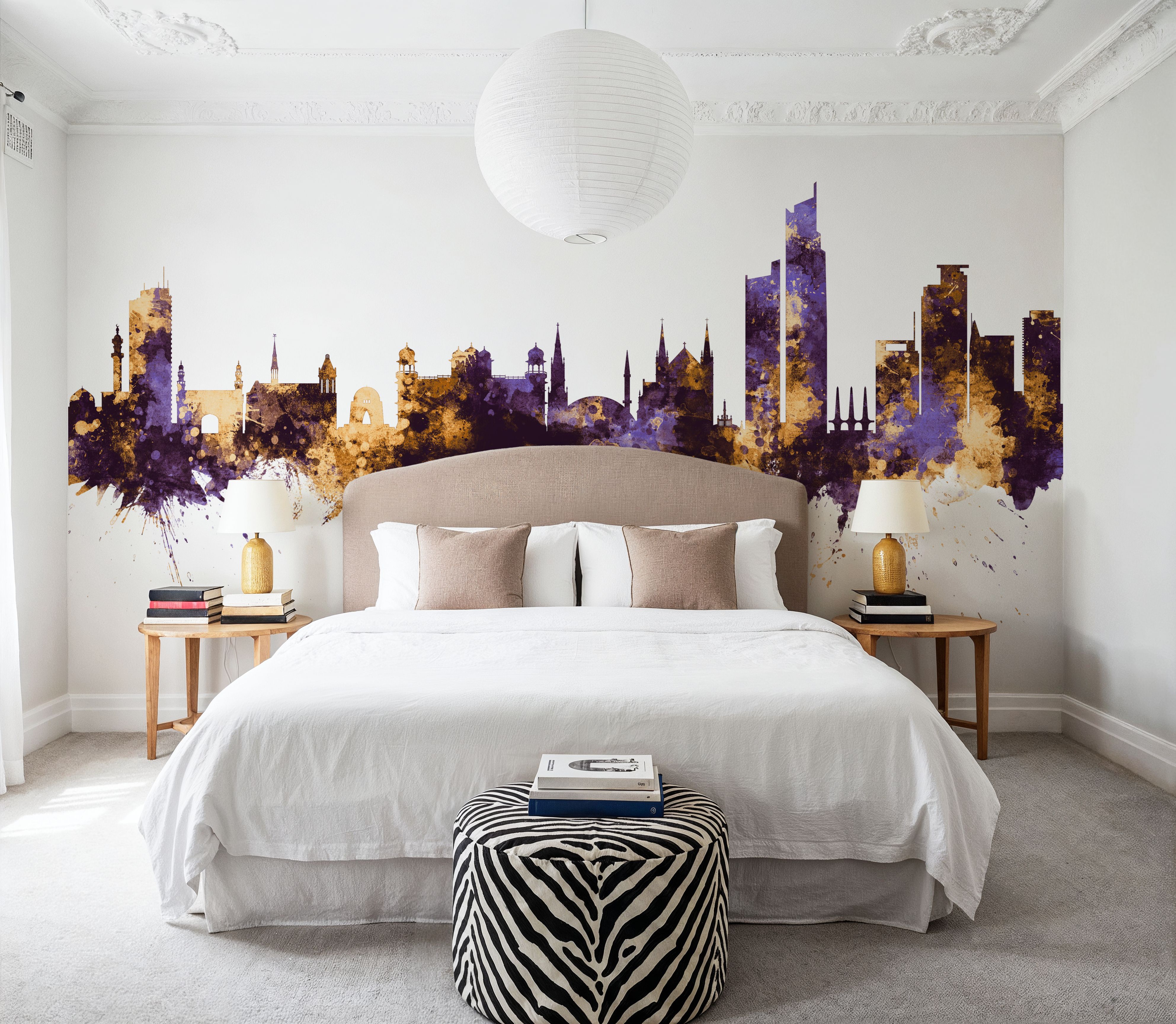 Karachi Pakistan Skyline Purple & Gold