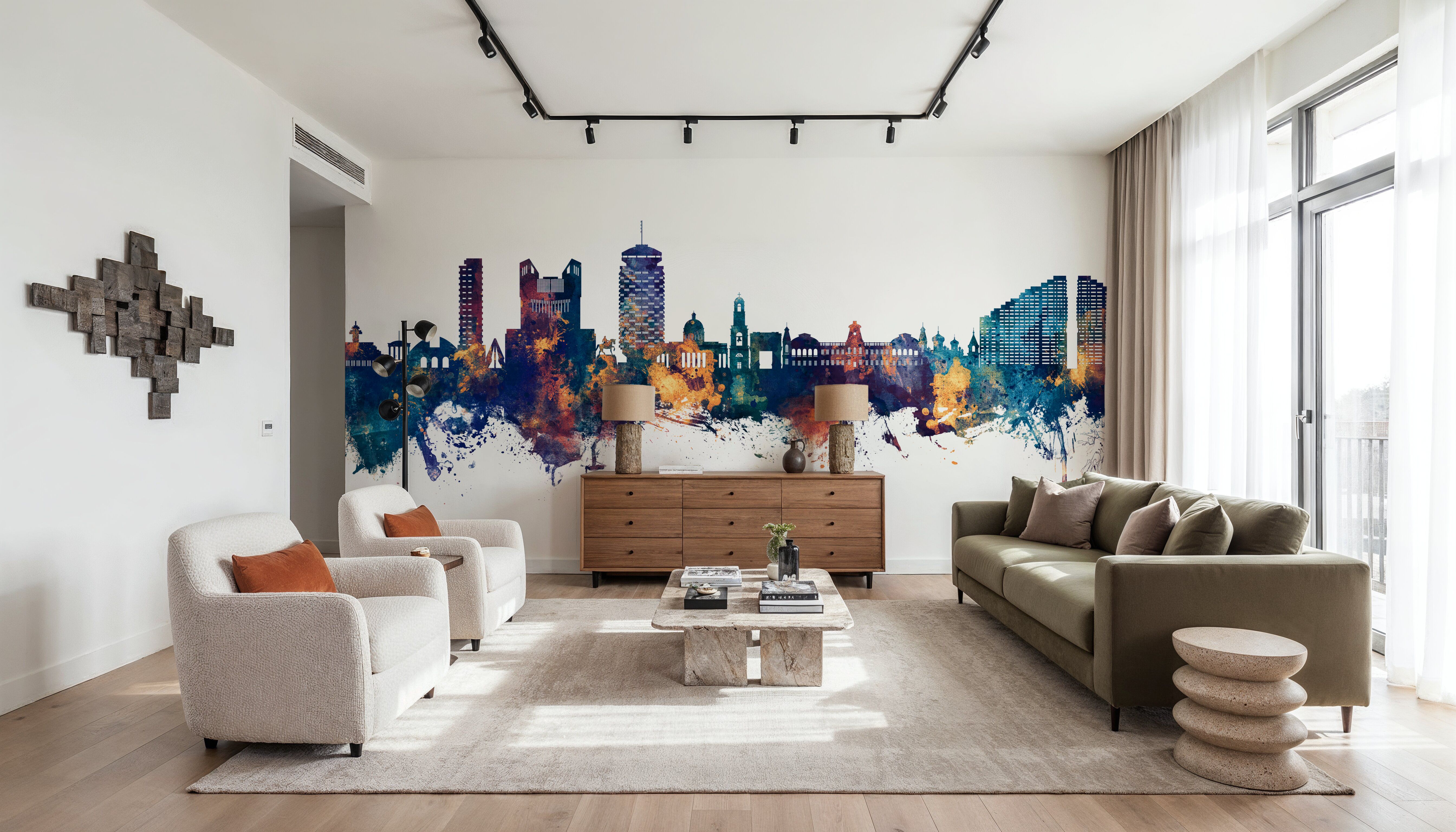 Chisinau Moldova Skyline Blue & Bronze