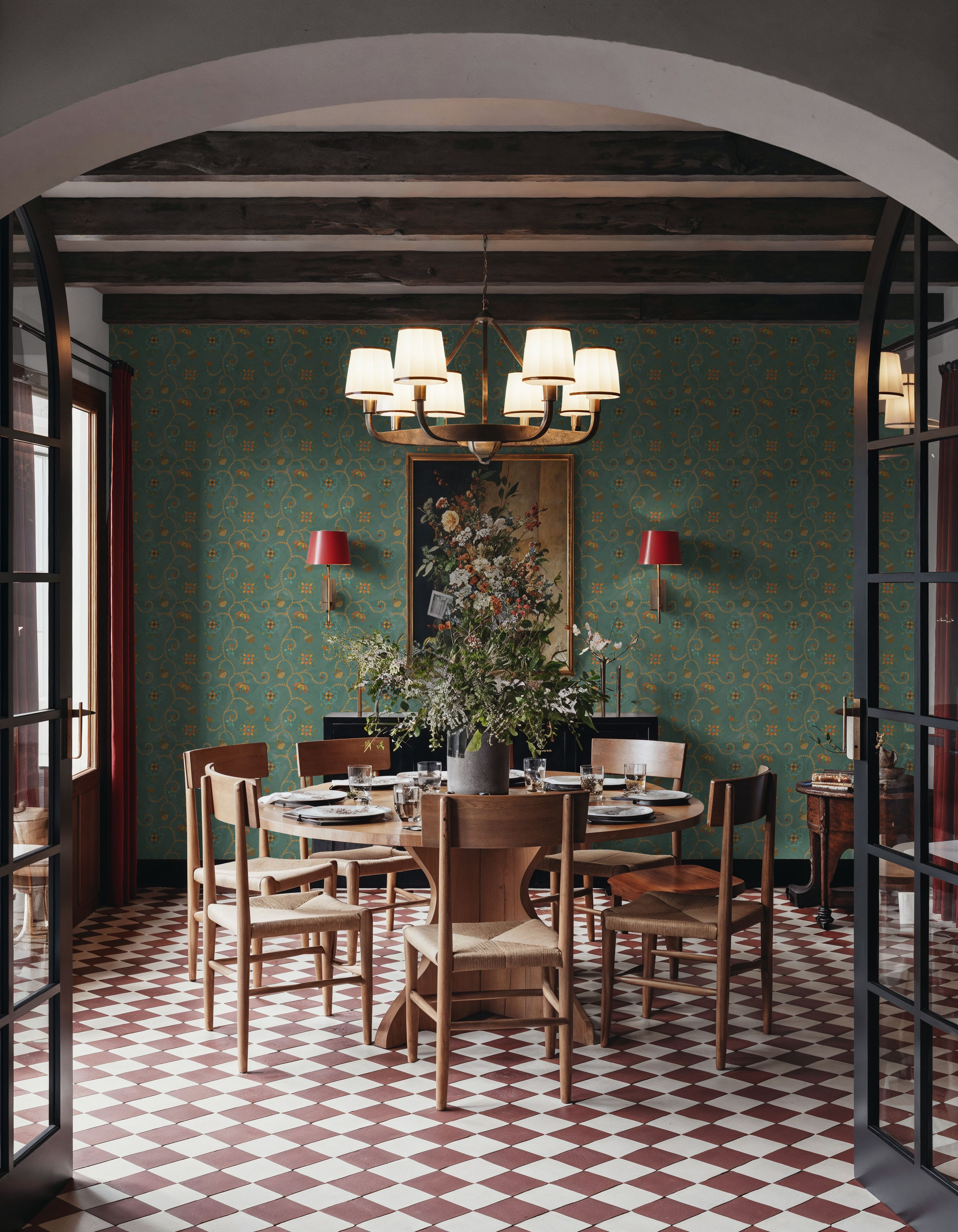 Autumn Acorns Turqouise, Tapeten