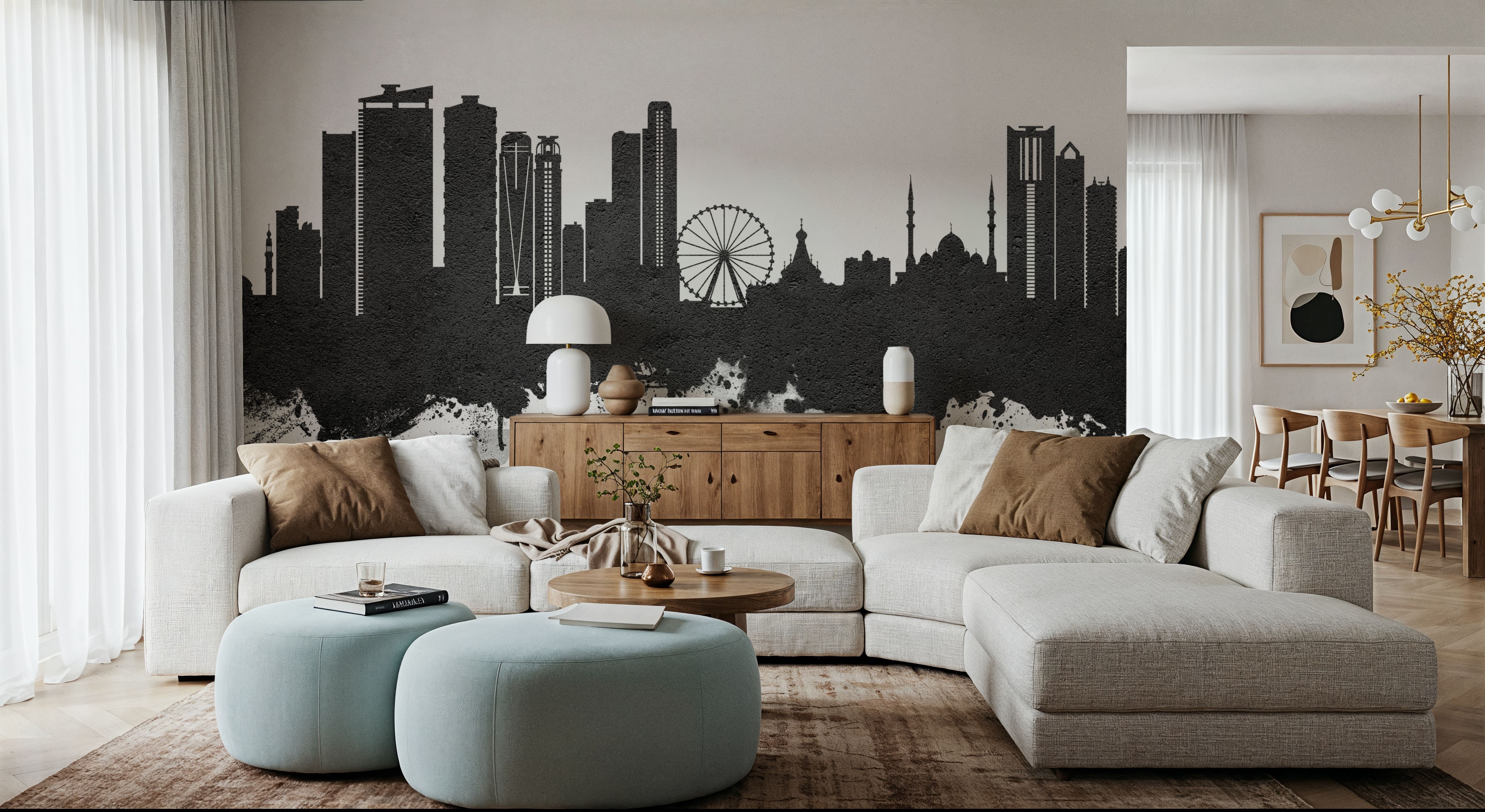 Sharjah Skyline Black & White